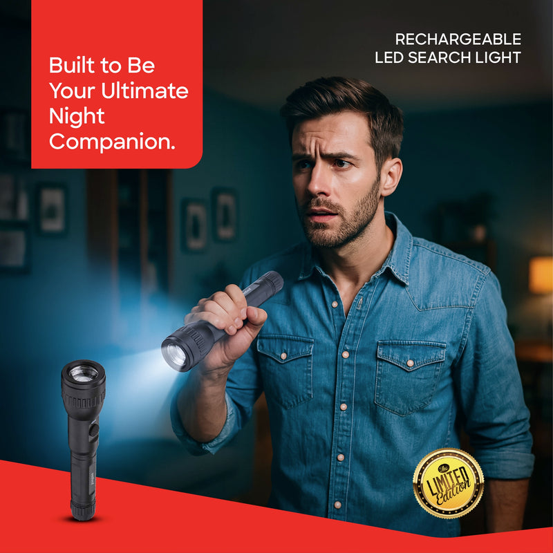Shop Sanford LED Flashlight Torch 10W Rechargeable Limited Edition USB-C 1800m Range Tactical Glass Breaker - SF4665SL in KSA