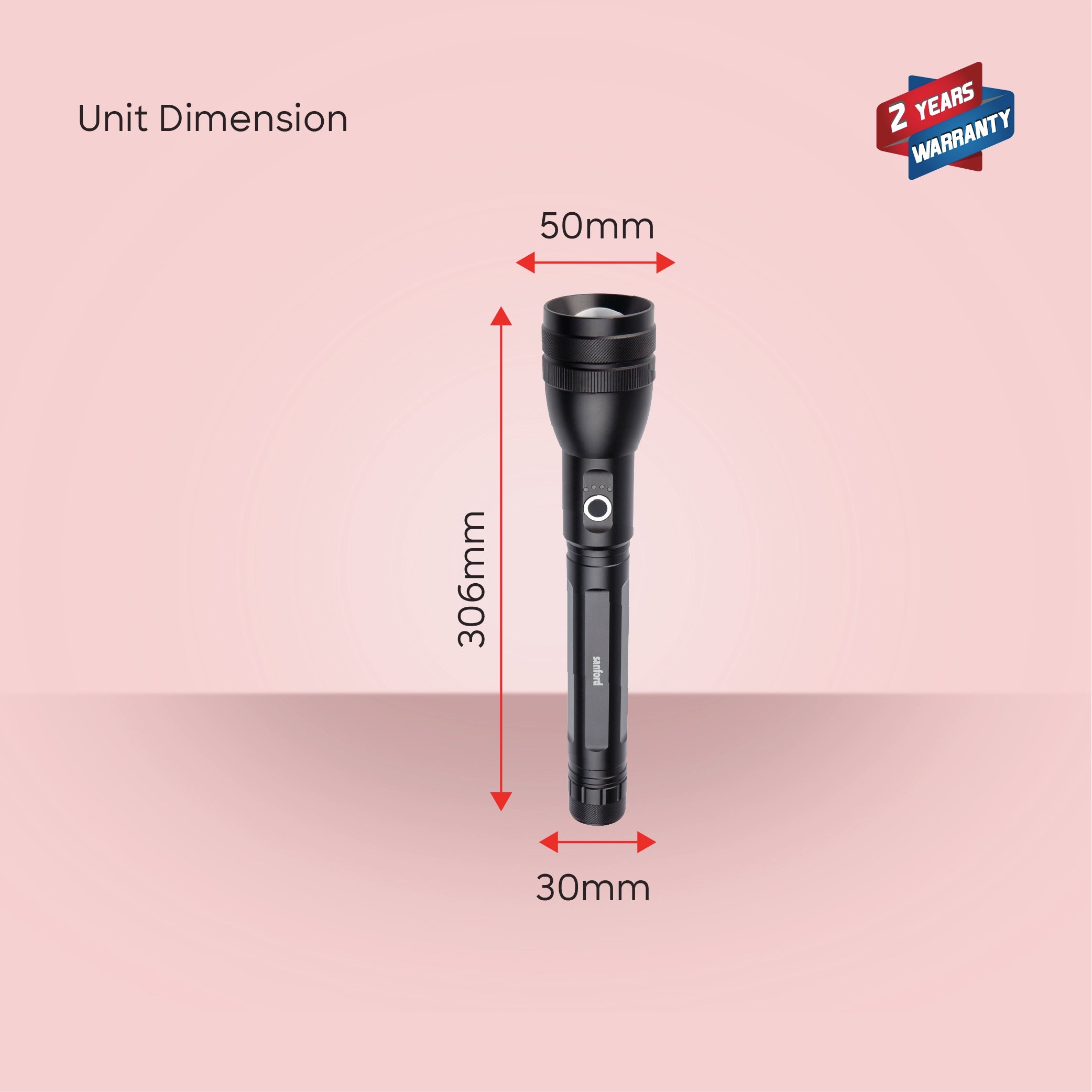 Sanford LED Flashlight Torch PowerBlast 20W Rechargeable Zoom 2500m Tactical with Glass Breaker - SF4667SL-A Sanford KSA