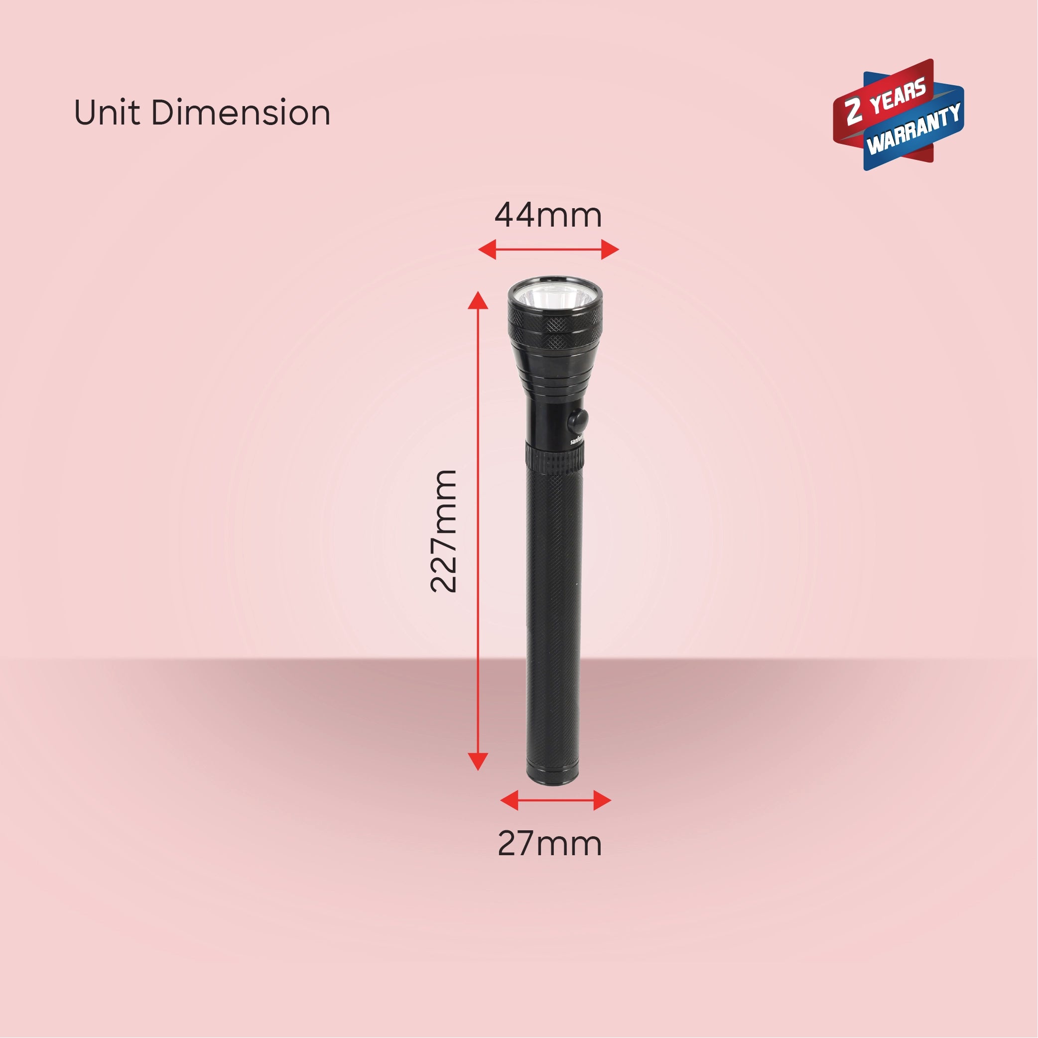 Sanford LED Flashlight Torch 5W Rechargeable Soldier Series 1800m Range 420 Lumens CREE Beam - SF4668SL Sanford KSA