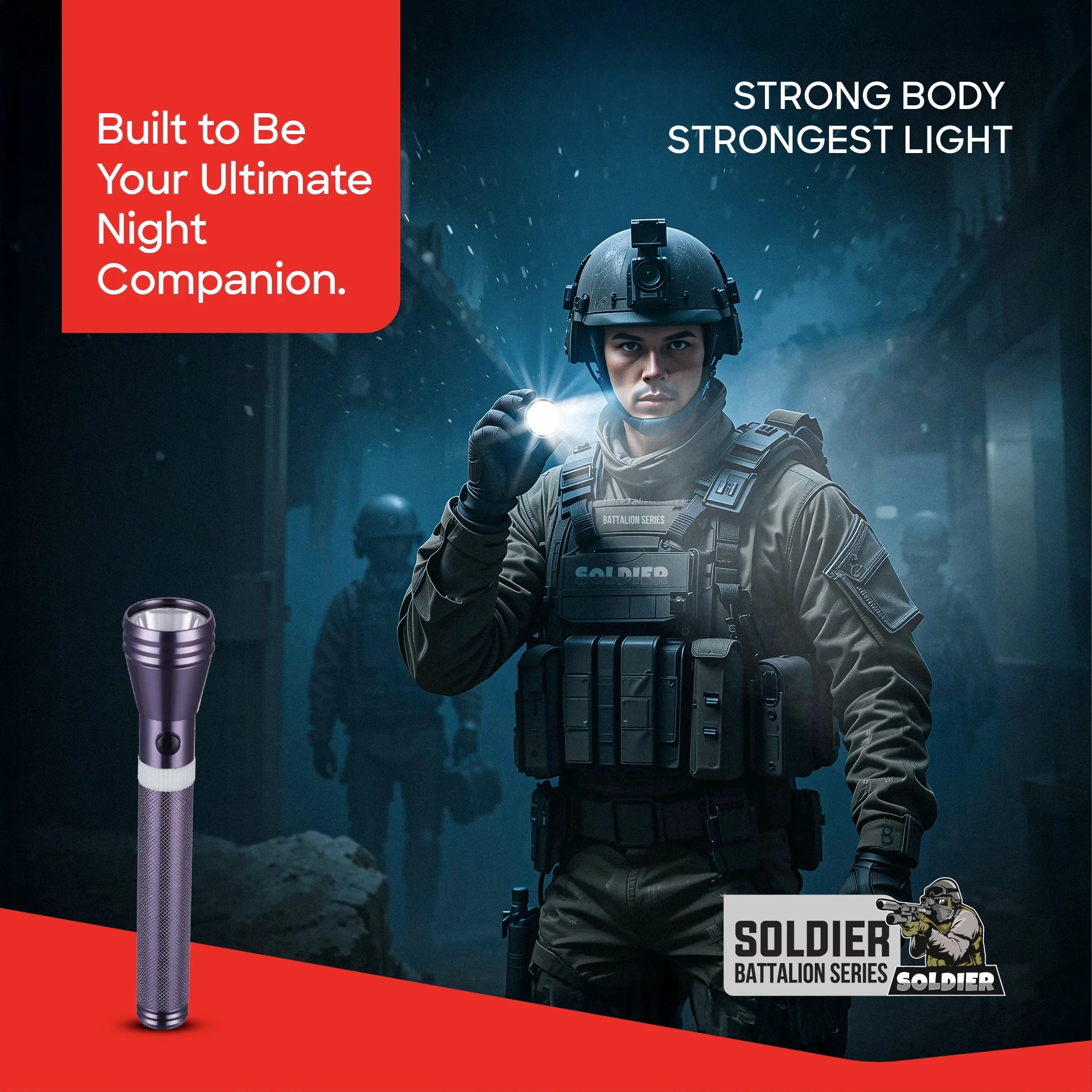 Rechargeable LED flashlight torch 580 lumens 2200m range aluminum body sanford 2
