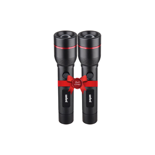 Sanford LED Flashlight Torch Combo 15W Rechargeable Zoom 2-in-1 5-Mode 1800m Range Long-Beam Tactical – SF4680SLC Sanford KSA