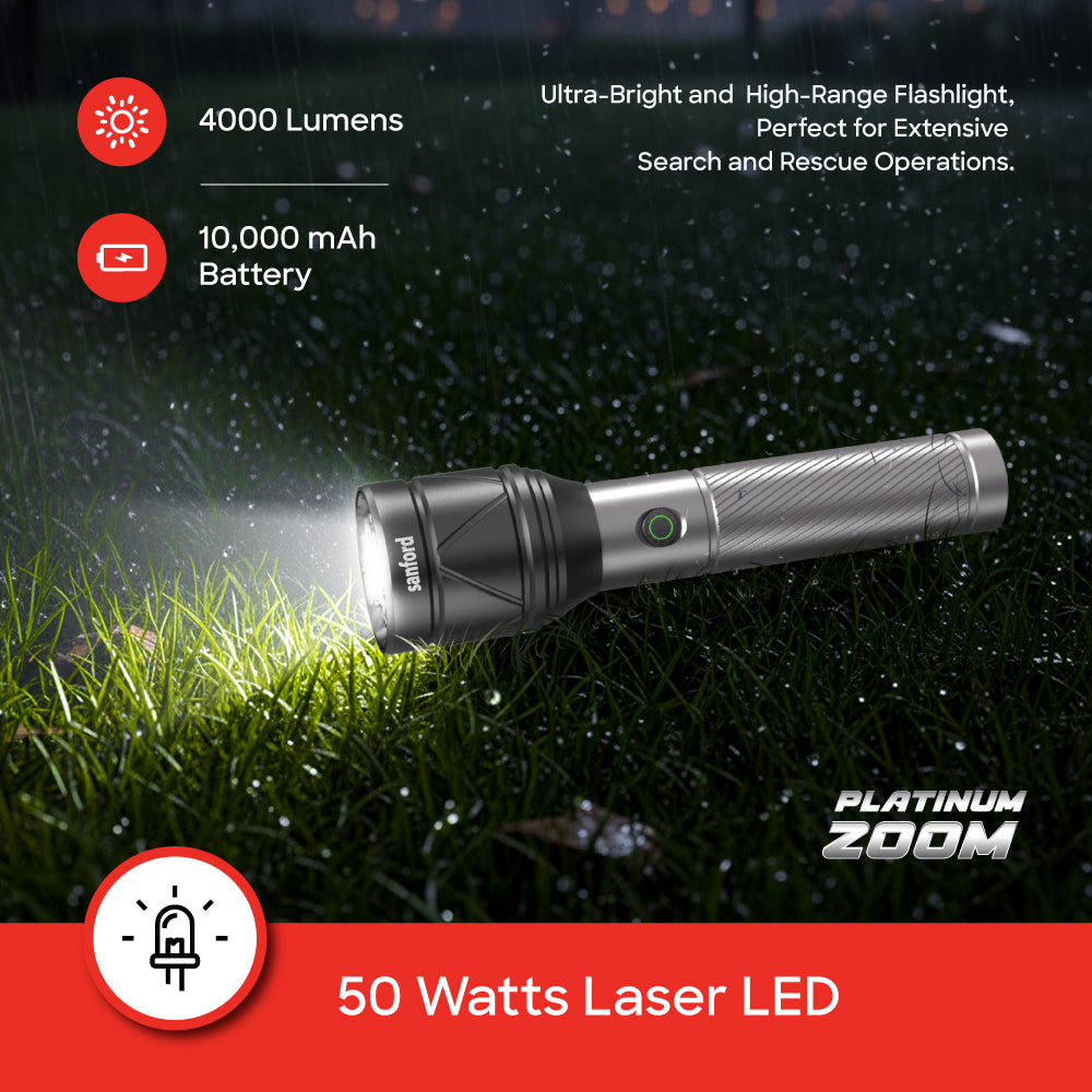 Sanford SF4684SL 50W flashlight zoom lens detail