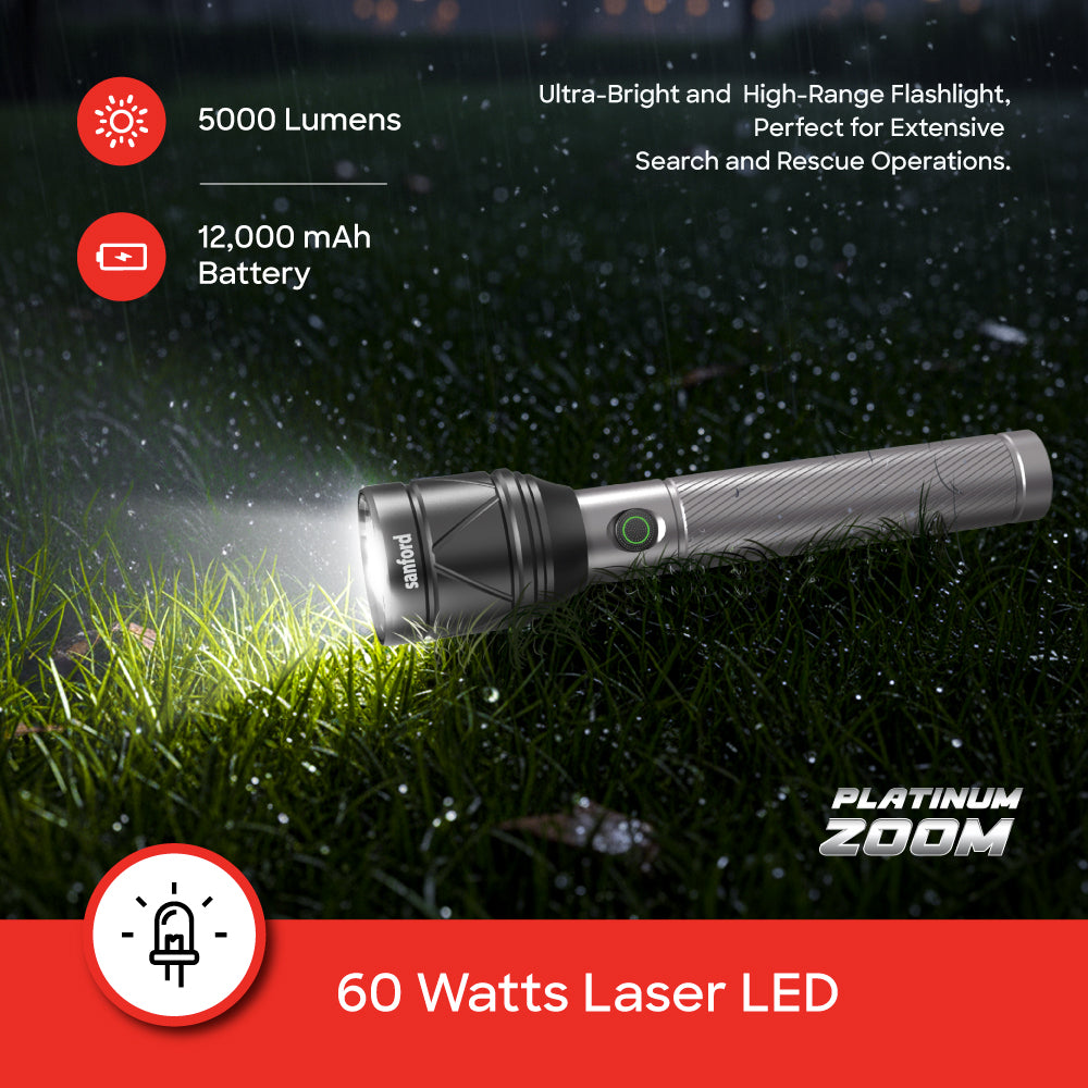 Sanford SF4685SL 60W flashlight zoom lens detail