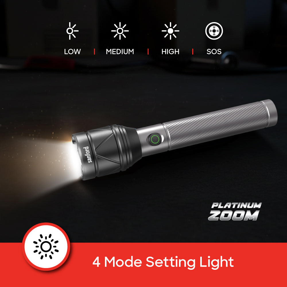 Sanford SF4685SL flashlight charging port and controls