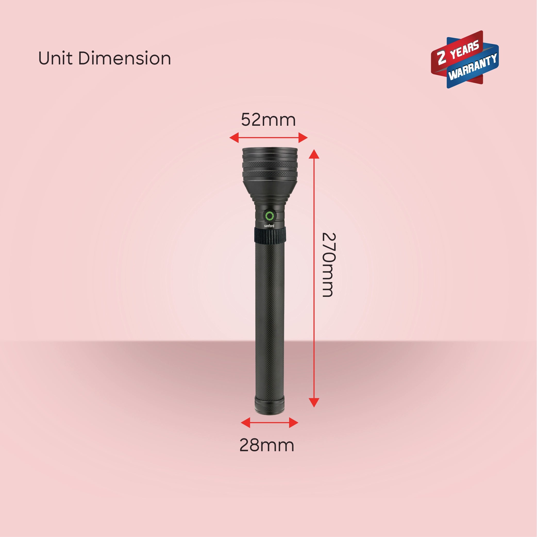 Sanford LED Flashlight Torch Navy Zoom 25W Rechargeable Zoom 3200m Long-Range 5-Mode - SF4700SL Sanford KSA