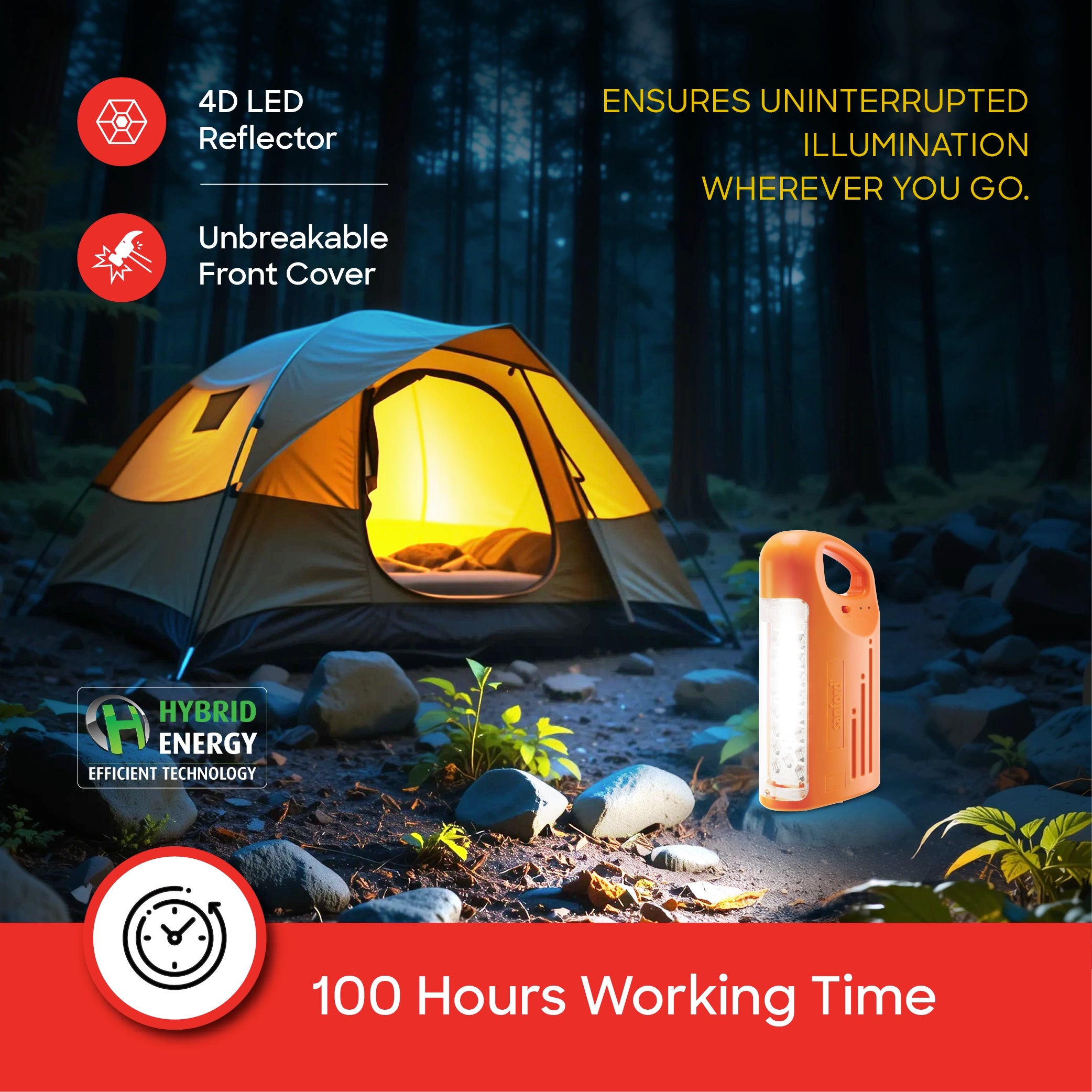 Sanford Rechargeable Emergency Lantern 270 Lumens with 5D LED Reflector - SF470EL Sanford KSA