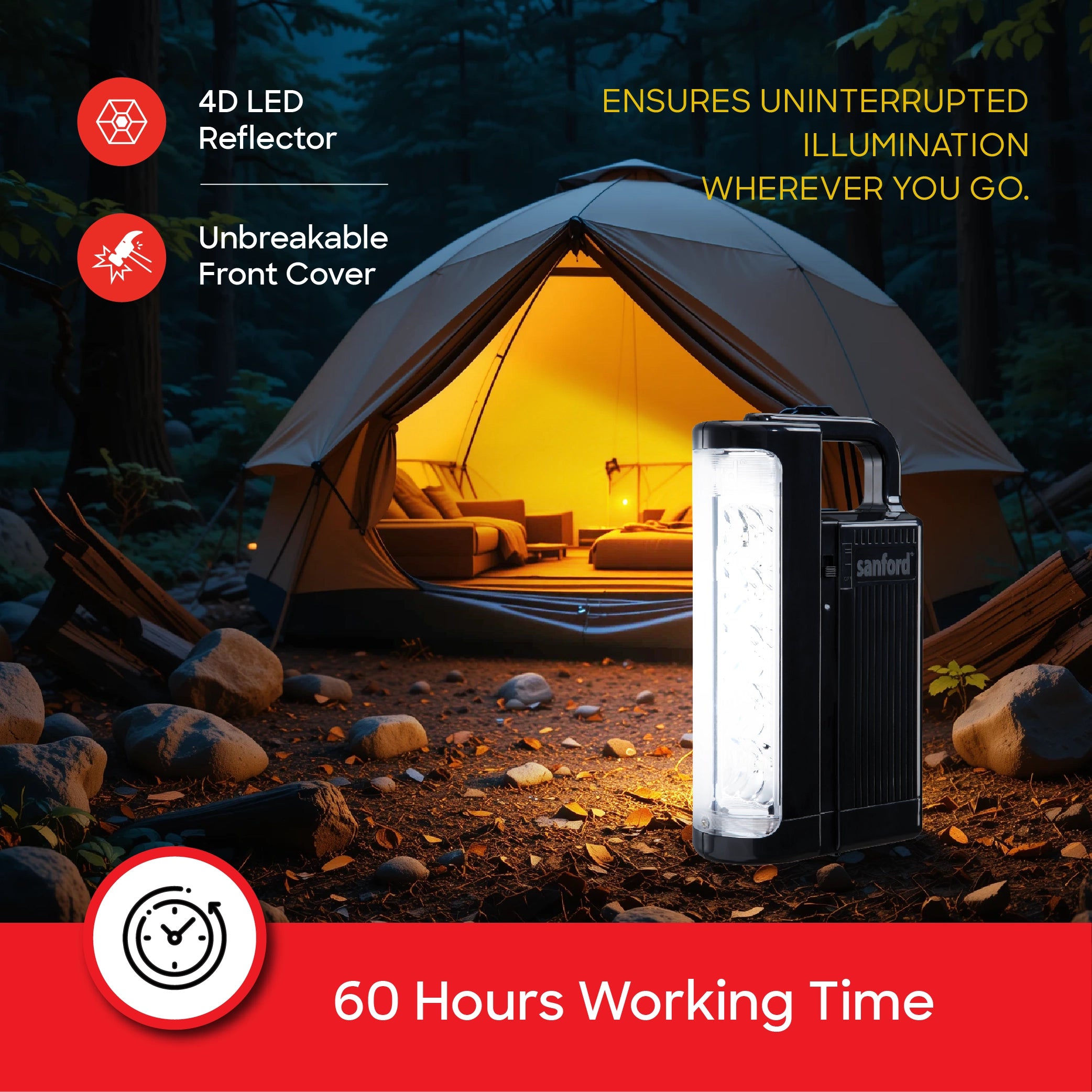 Sanford Rechargeable LED Emergency Lantern 15 LED with 60H Backup - SF4721EL Sanford KSA