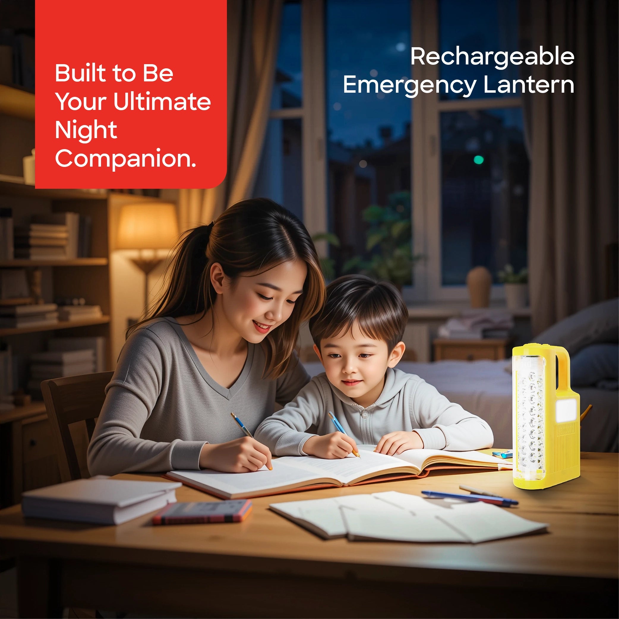 Sanford 2-in-1 Rechargeable Emergency Lantern 24 LED Front 30 LED Side 300 Lumens with 60H Backup - SF4722EL Sanford KSA