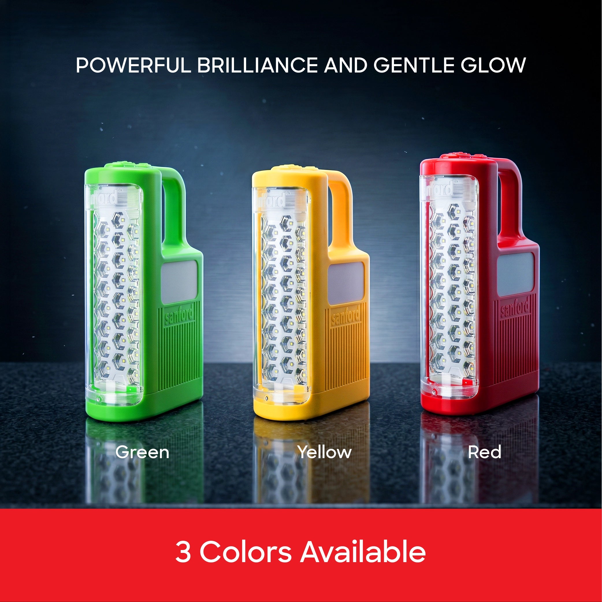 Sanford 2-in-1 Rechargeable Emergency Lantern 24 LED Front 30 LED Side 300 Lumens with 60H Backup - SF4722EL Sanford KSA
