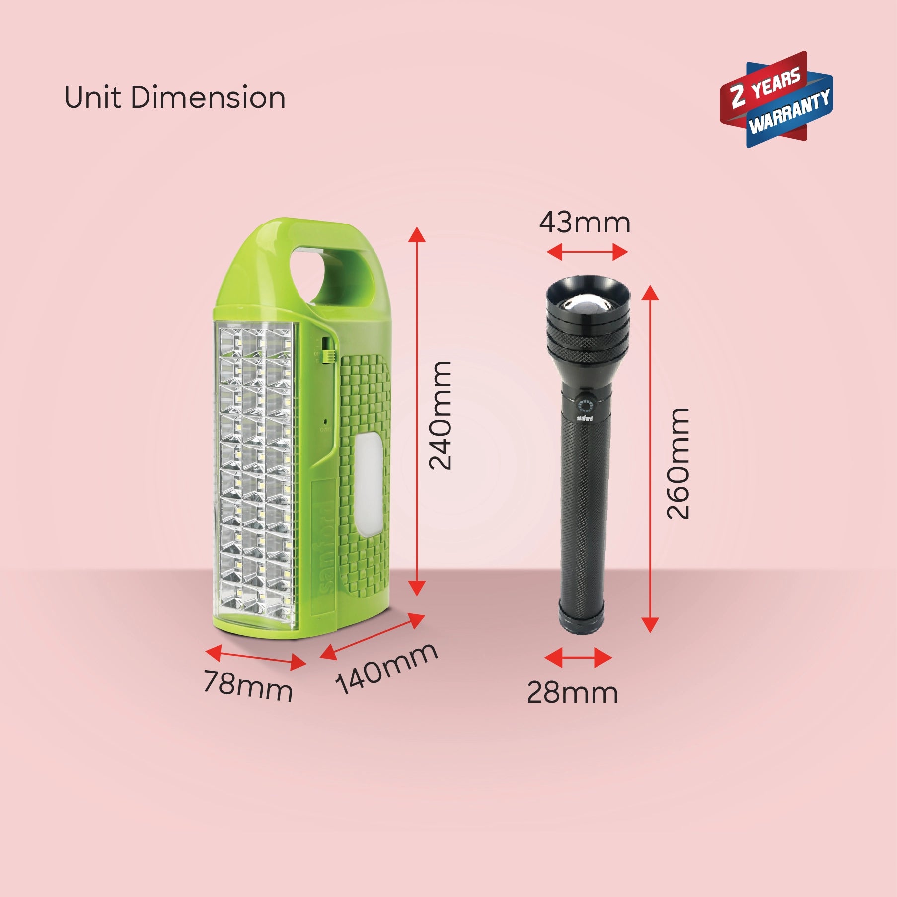 Sanford Emergency Lantern Rechargeable with Searchlight 340 Lumens - SF472SEC Sanford KSA