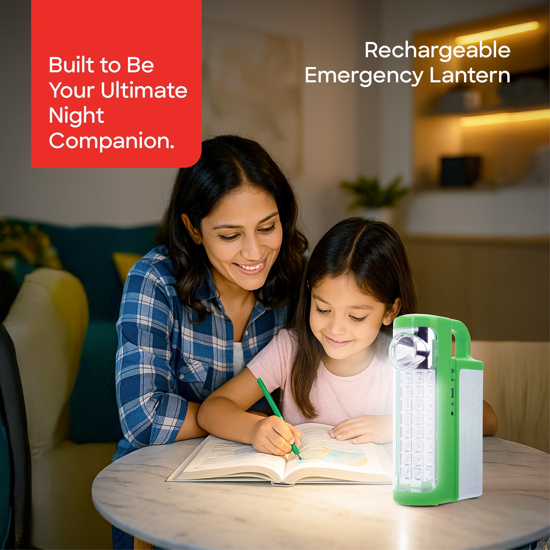 Sanford 2-in-1 Rechargeable Emergency Lantern Torch Solar Slot Power Bank with 60H Backup - SF4732EL-C Sanford KSA