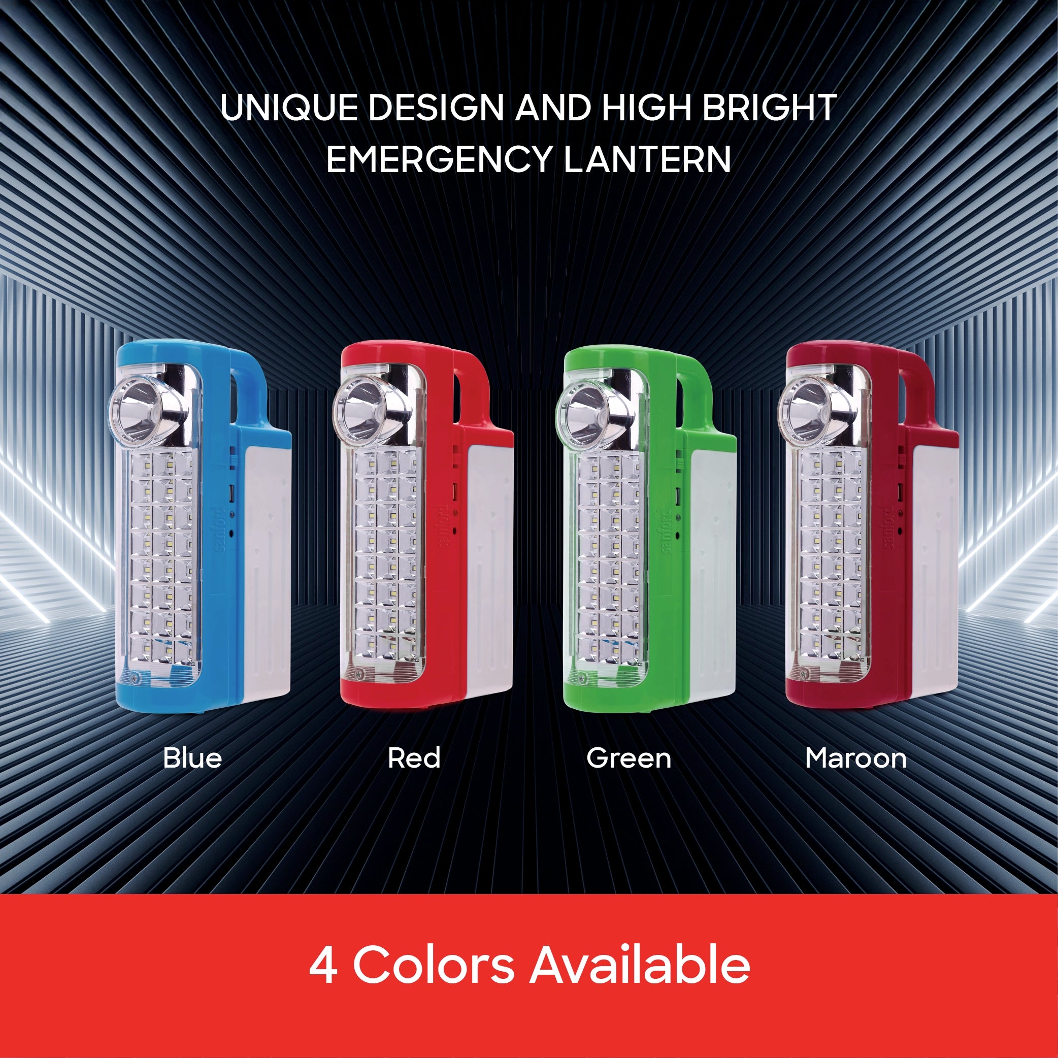 Sanford 2-in-1 Rechargeable Emergency Lantern Torch Solar Slot Power Bank with 60H Backup - SF4732EL-C Sanford KSA