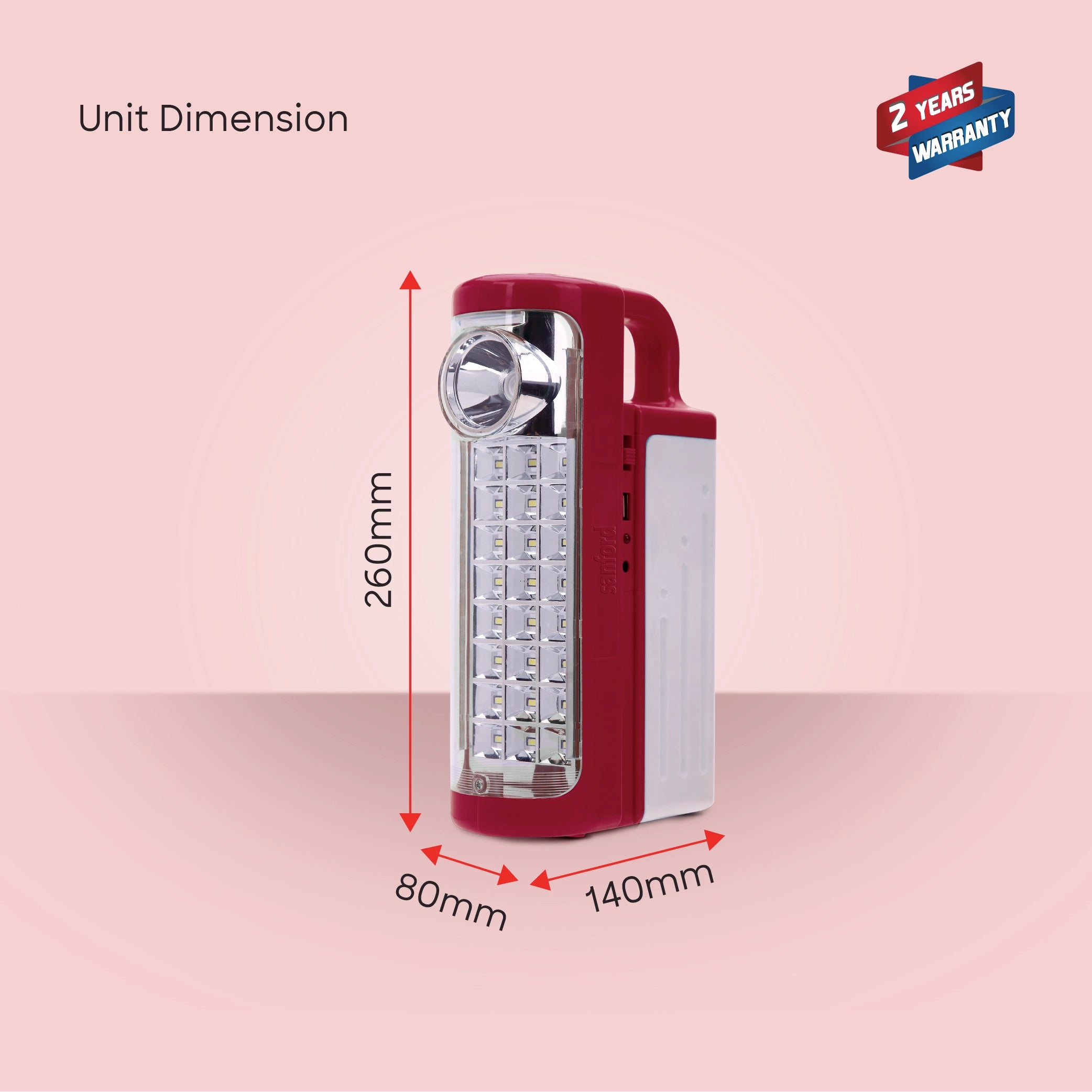 Sanford 2-in-1 Rechargeable Emergency Lantern Torch Solar Slot Power Bank with 60H Backup - SF4732EL-C Sanford KSA