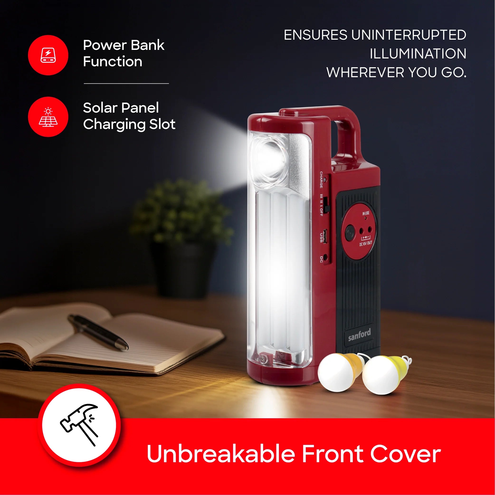  Rechargeable LED Emergency Lantern 2 Pcs LED Bulb Sanford 4