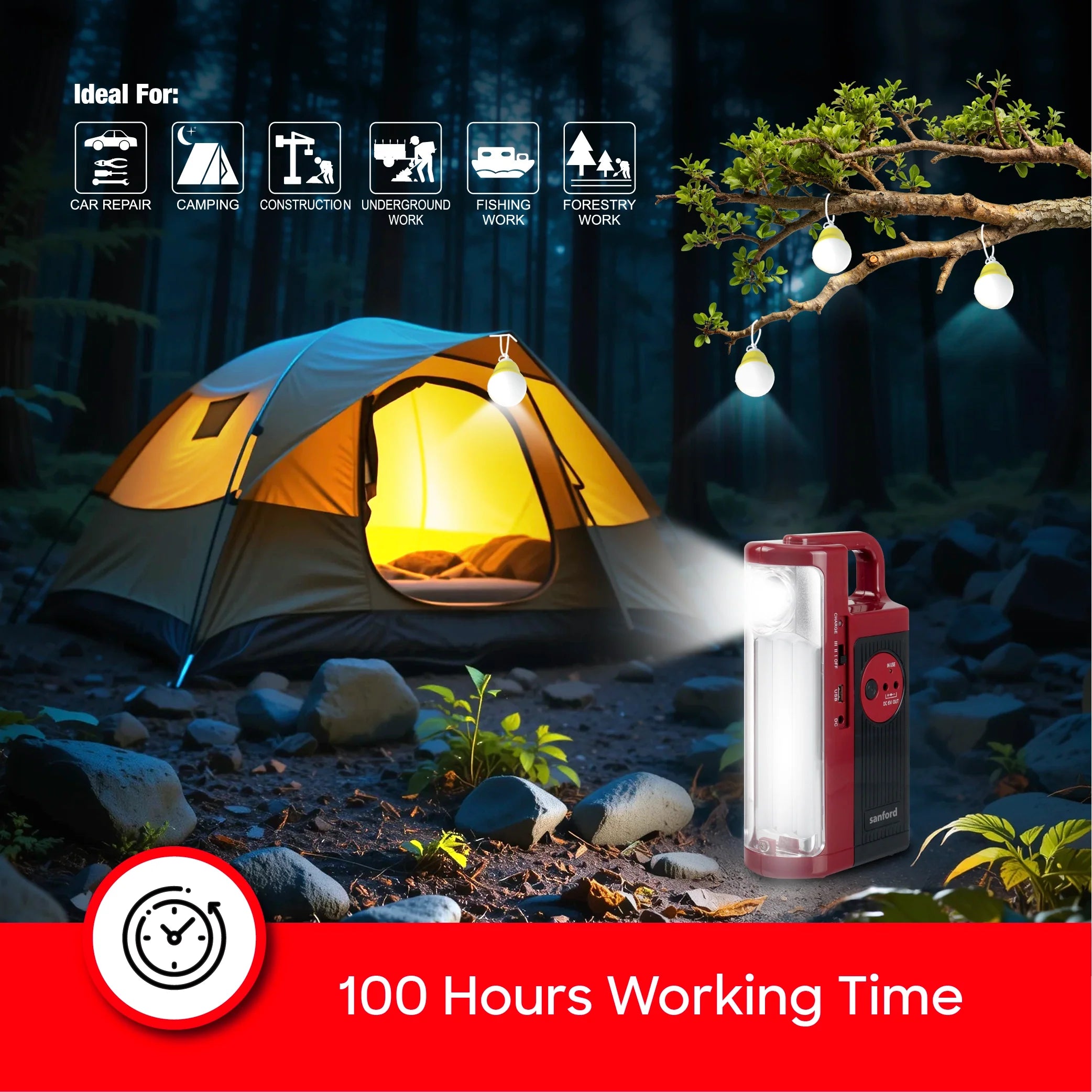  Rechargeable LED Emergency Lantern 2 Pcs LED Bulb Sanford 5