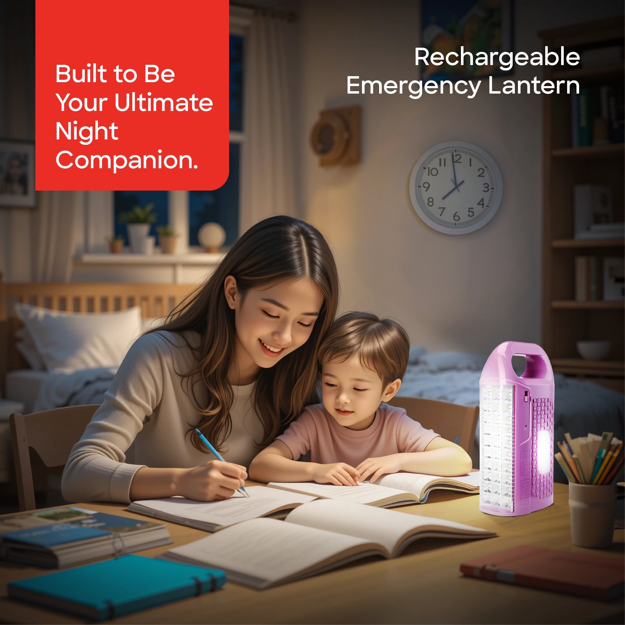 Sanford 2-in-1 Rechargeable Emergency Lantern 30 LED Front 340 Lumens with 40H Backup - SF473EL