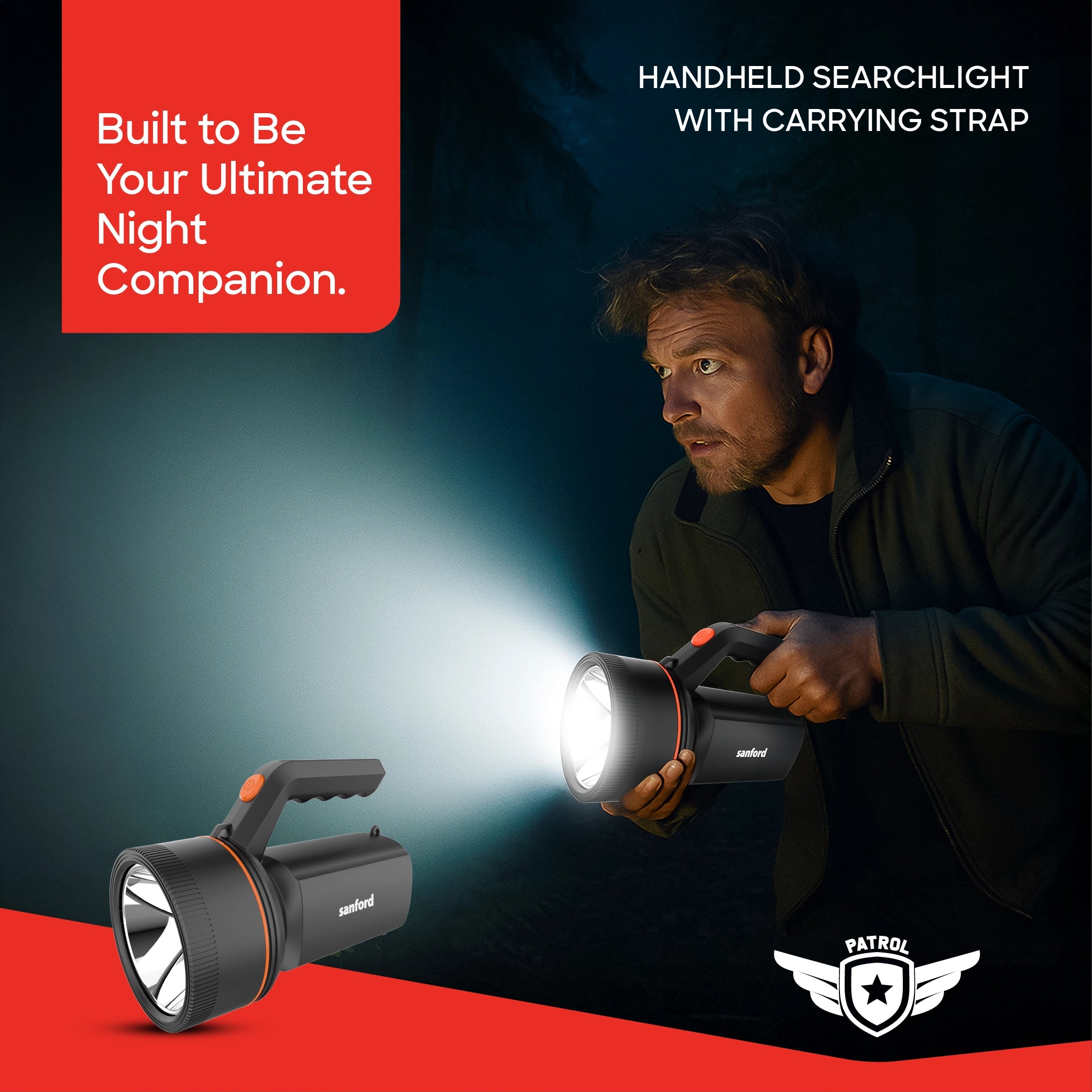 Sanford LED Hand Lamp Torch 10W Rechargeable 700m Range 500 Lumens Portable Lighting - SF4743SL Sanford KSA