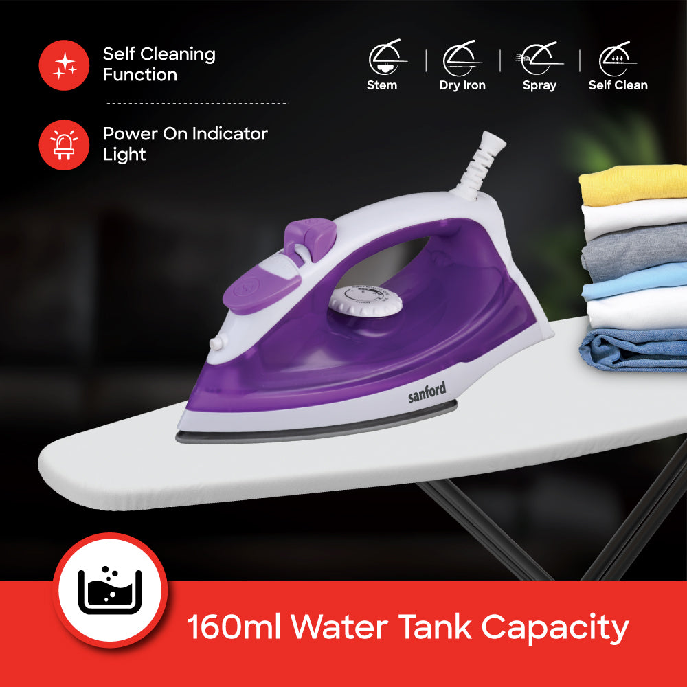 Sanford SF48SI 2200W steam iron non-stick soleplate detail