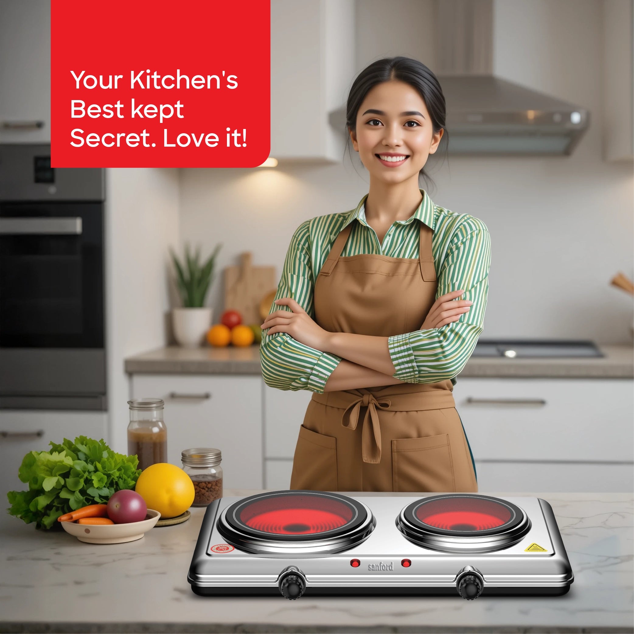 Sanford Infrared Cooker 2100W with Double Ceramic Heating & Temperature Control - SF5004IC