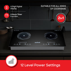 Sanford Infrared Cooker 2800W 2-in-1 Double Burner with BBQ Grill - SF5194IC