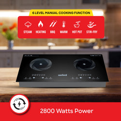 Sanford Infrared Cooker 2800W 2-in-1 Double Burner with BBQ Grill - SF5194IC