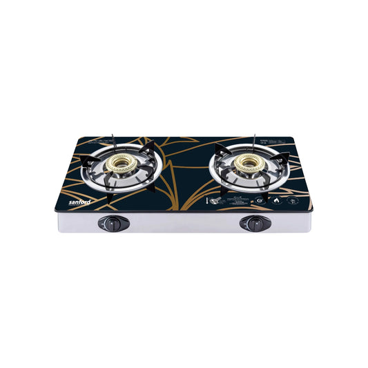  double burner glass gas stove 8mm durable sanford 1