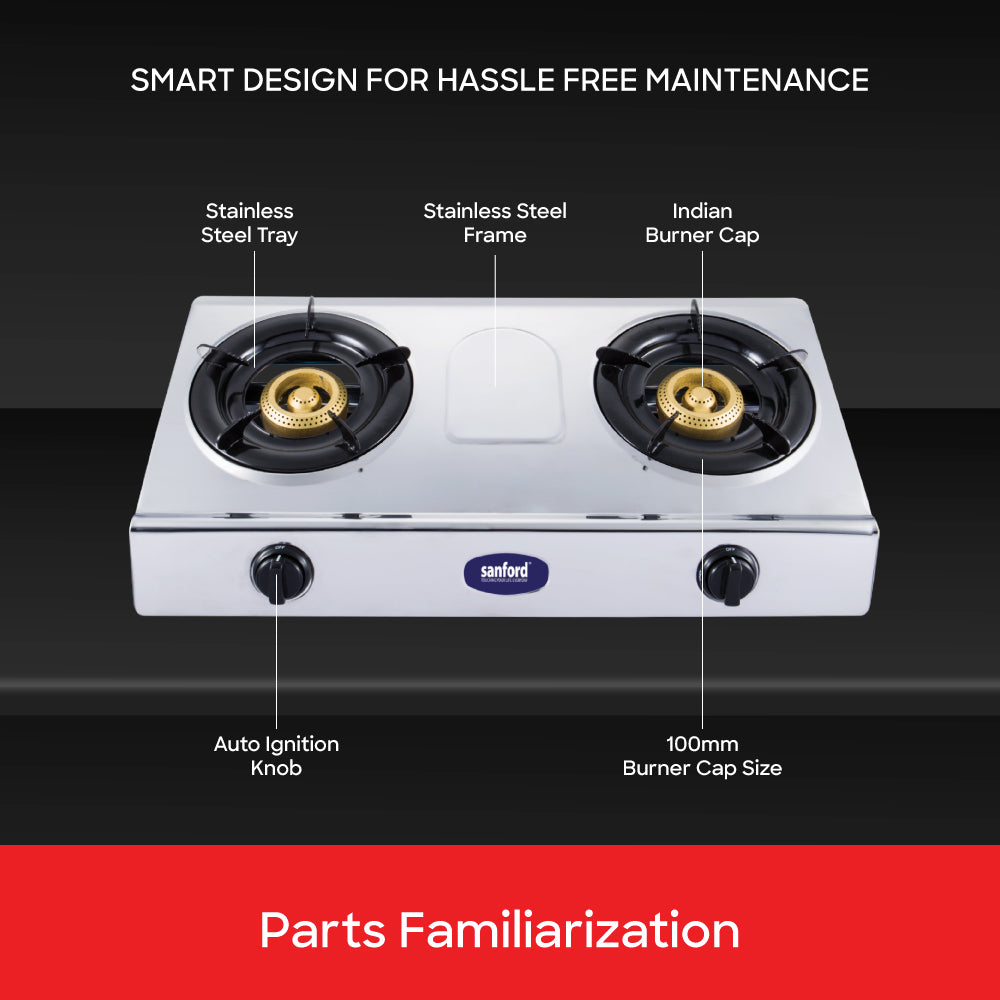 Sanford SF5356GC stainless steel stove side profile