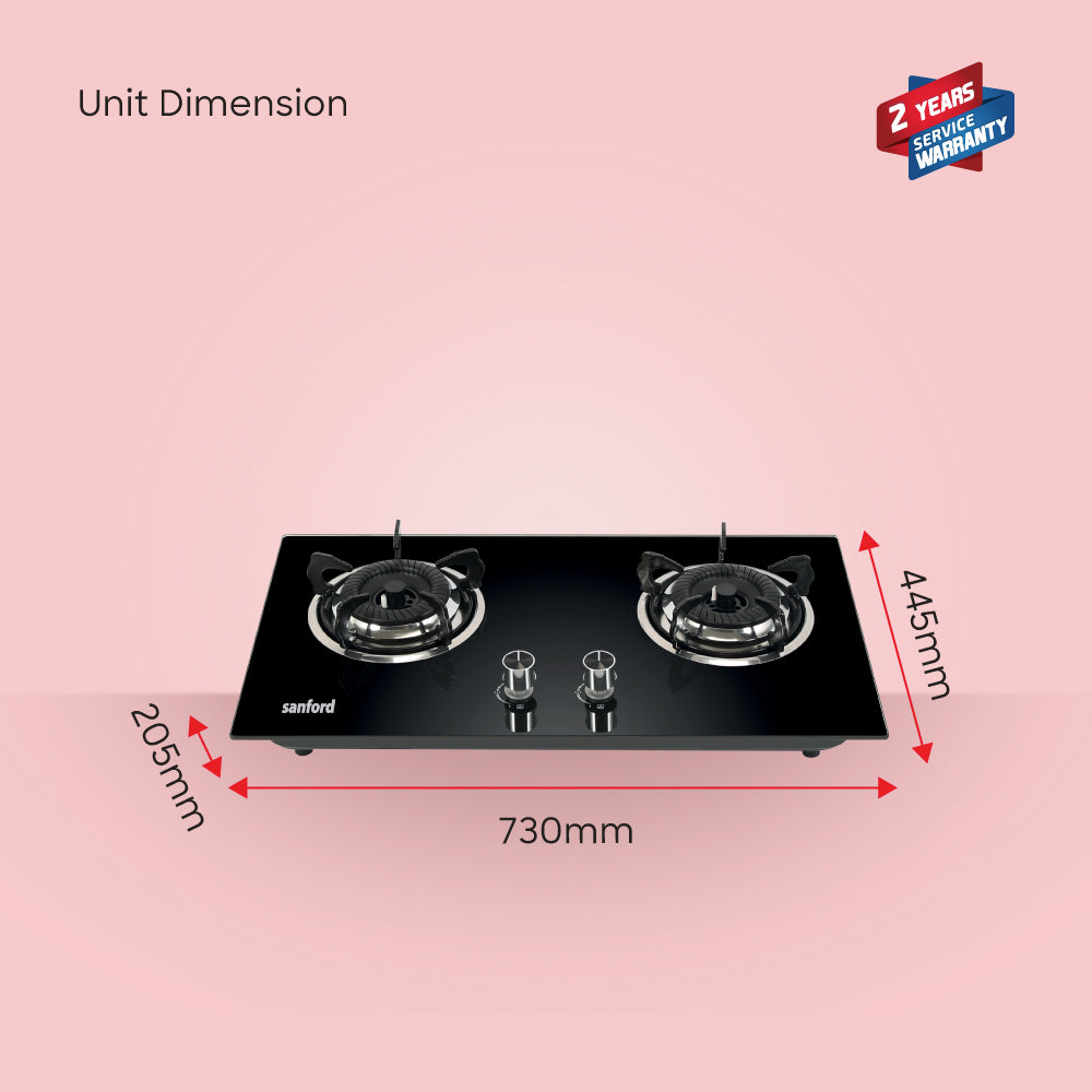 Shop Sanford 2 Burner Gas Hob Toughened Glass with Pulse Ignition