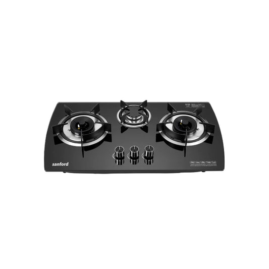 Sanford 3 Burner Gas Hob Toughened Glass with Pulse Ignition & Cast Iron Burners - SF5404GC Sanford KSA