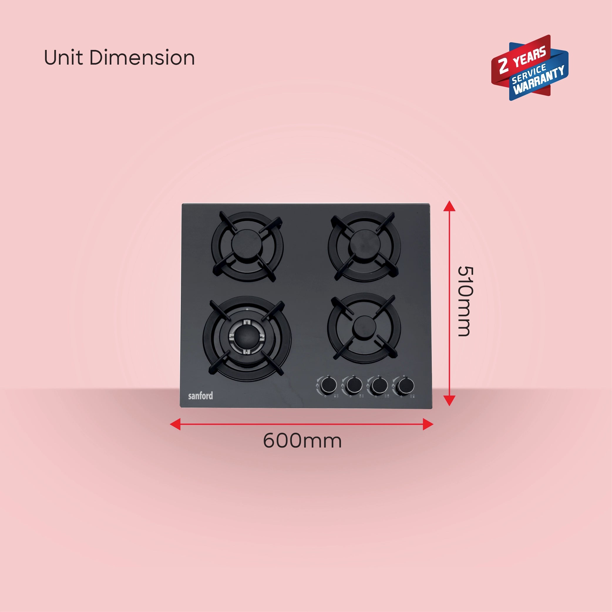 Sanford 4 Burner Gas Hob Toughened Glass with Low Gas Consumption - SF5454GH Sanford KSA