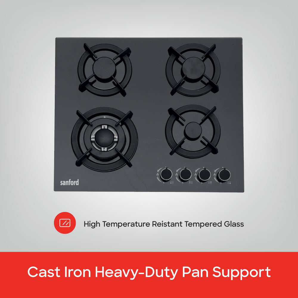 Sanford SF5454GH gas hob control knobs and safety features