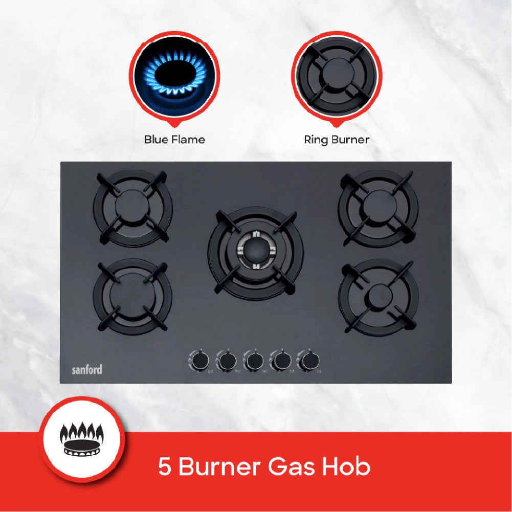 Sanford Gas Hob KSA 5 Burner Blue Flame & Electric Ignition - SF5458GH Sanford KSA