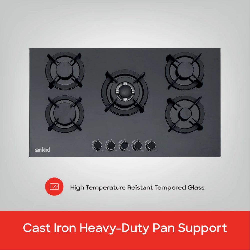 Sanford Gas Hob KSA 5 Burner Blue Flame & Electric Ignition - SF5458GH Sanford KSA