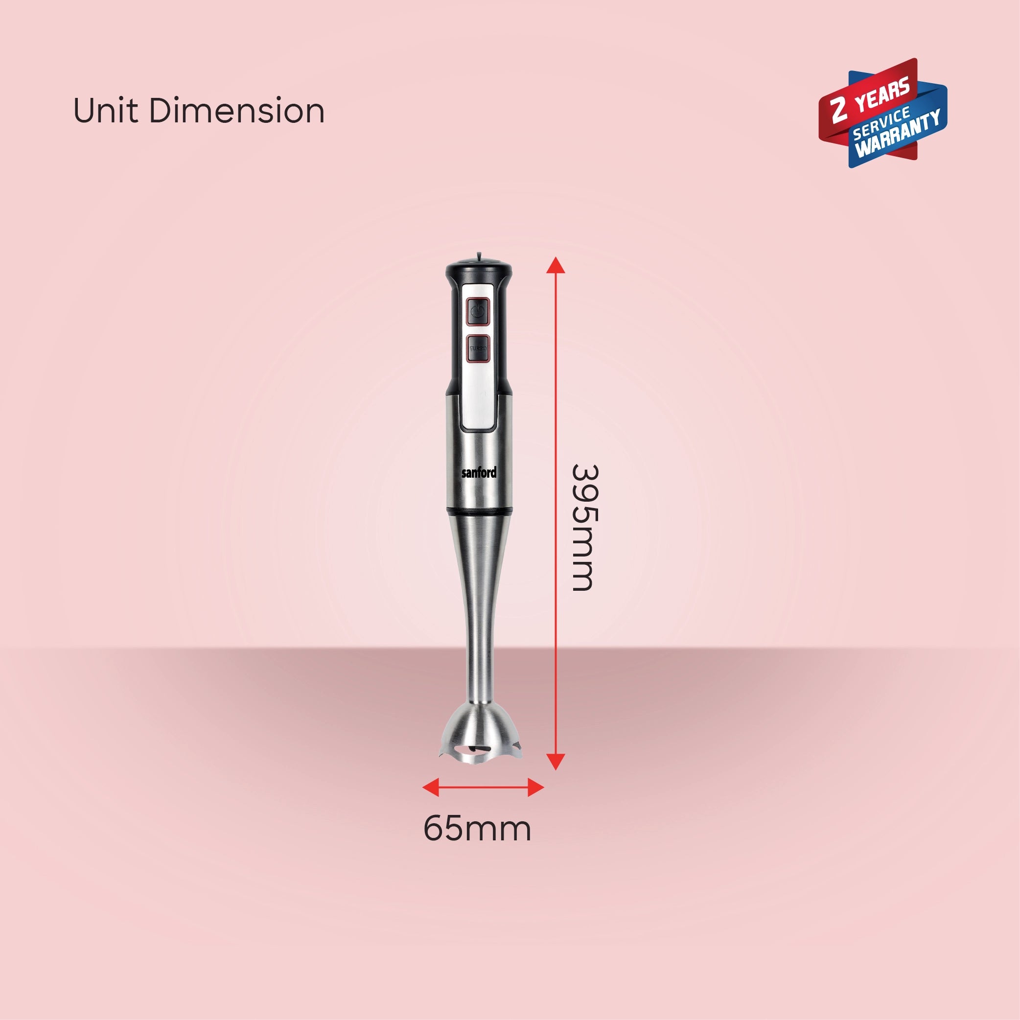 Sanford Hand Blender 800W with Adjustable Speed & Turbo Function, Stainless Steel Rod - SF5510BR Sanford KSA