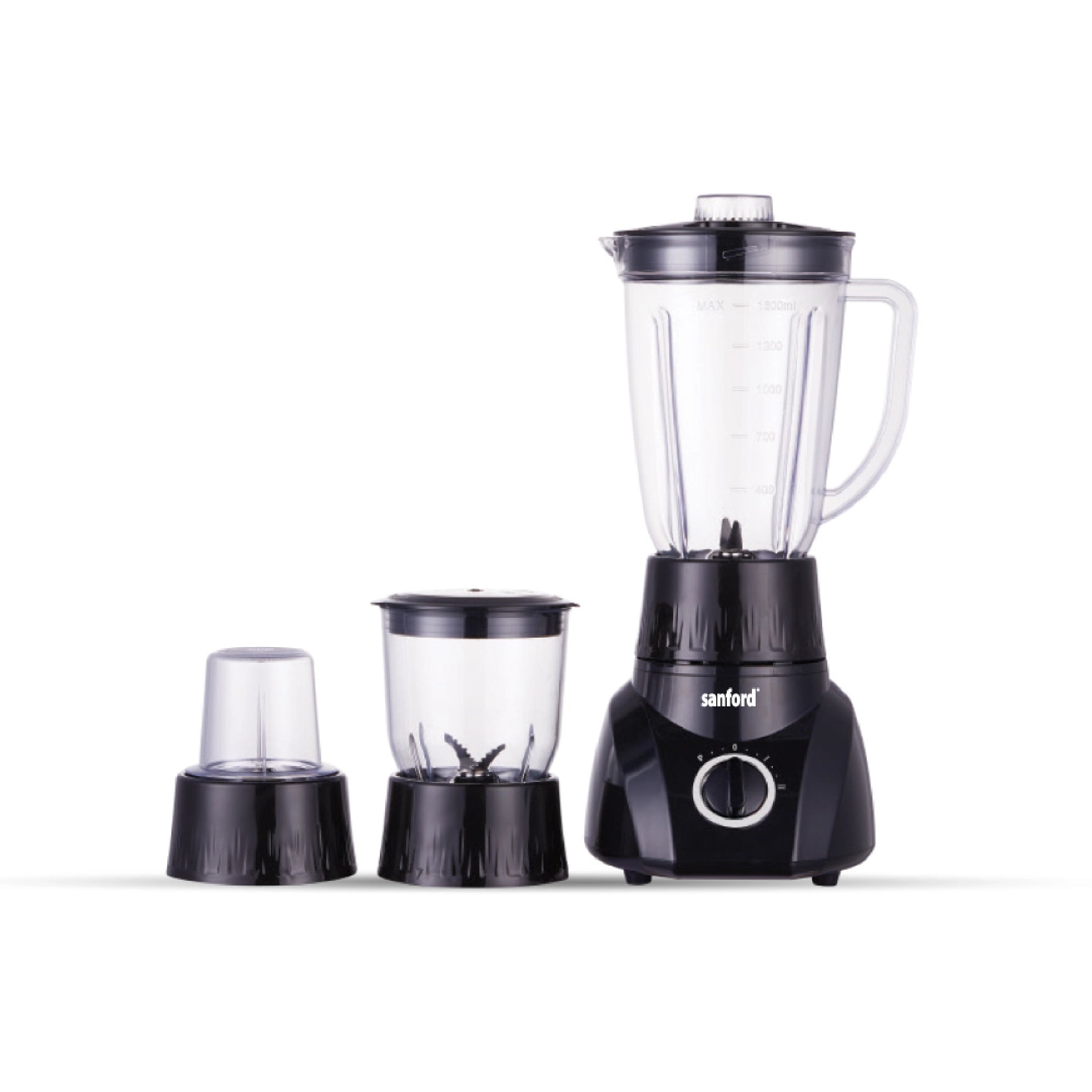 Sanford 3-in-1 Blender 1.6L 400W with Mincer & Dry Mill, Stainless Steel Blades - SF5525BR Sanford KSA