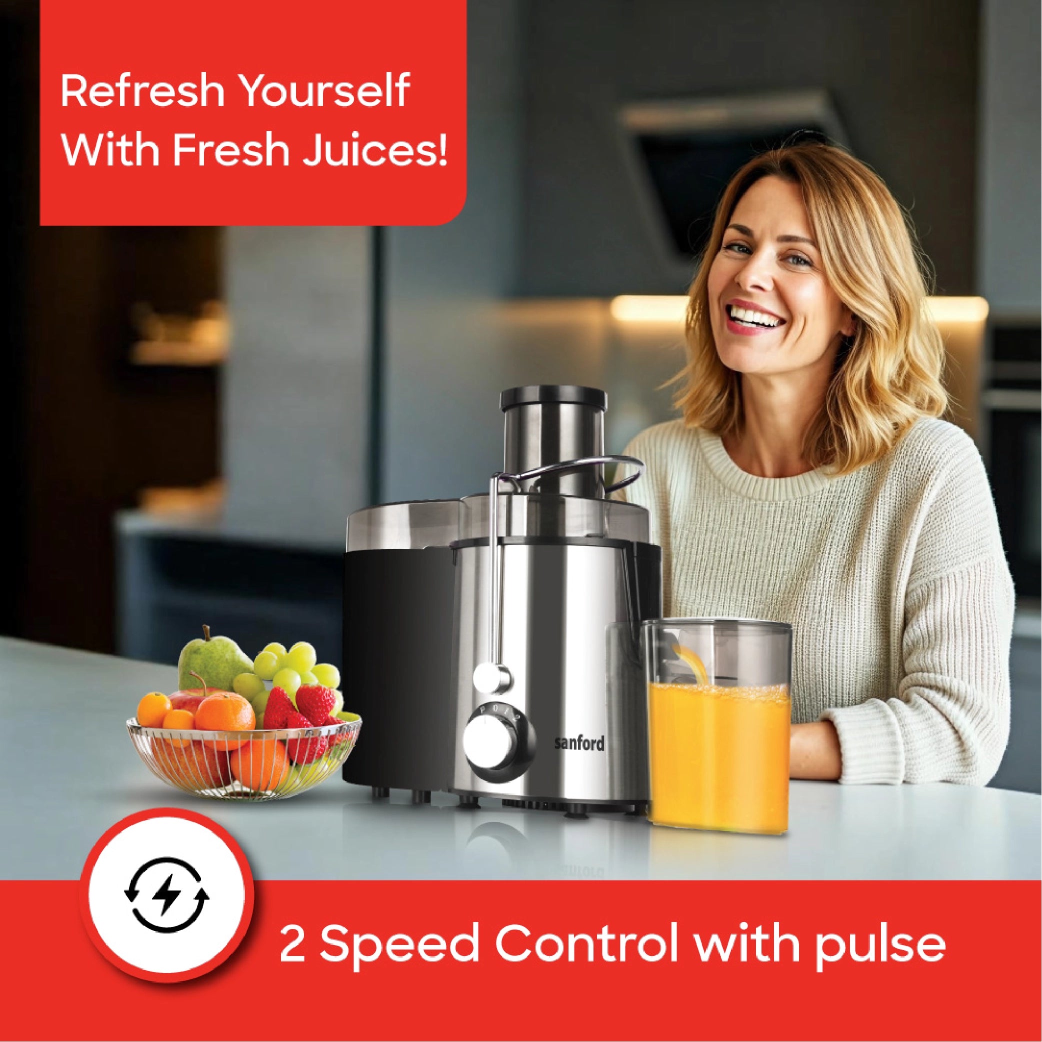 Sanford Juice Extractor KSA 500W Copper Motor 2 Speed - SF5546JC Sanford KSA