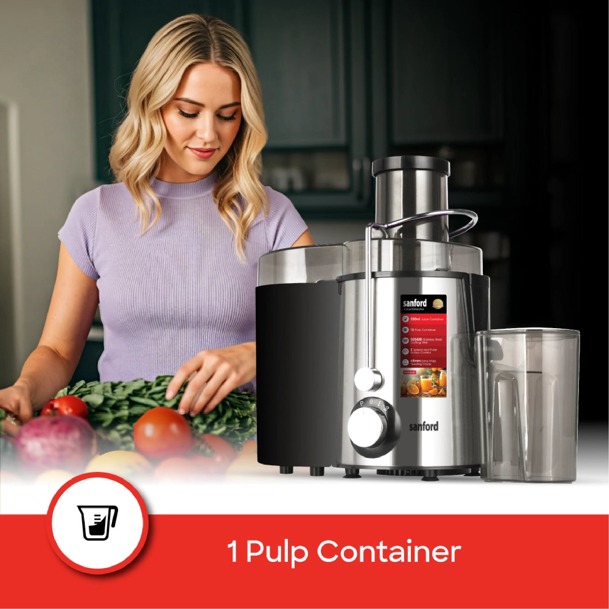 Sanford Juice Extractor KSA 500W Copper Motor 2 Speed - SF5546JC Sanford KSA