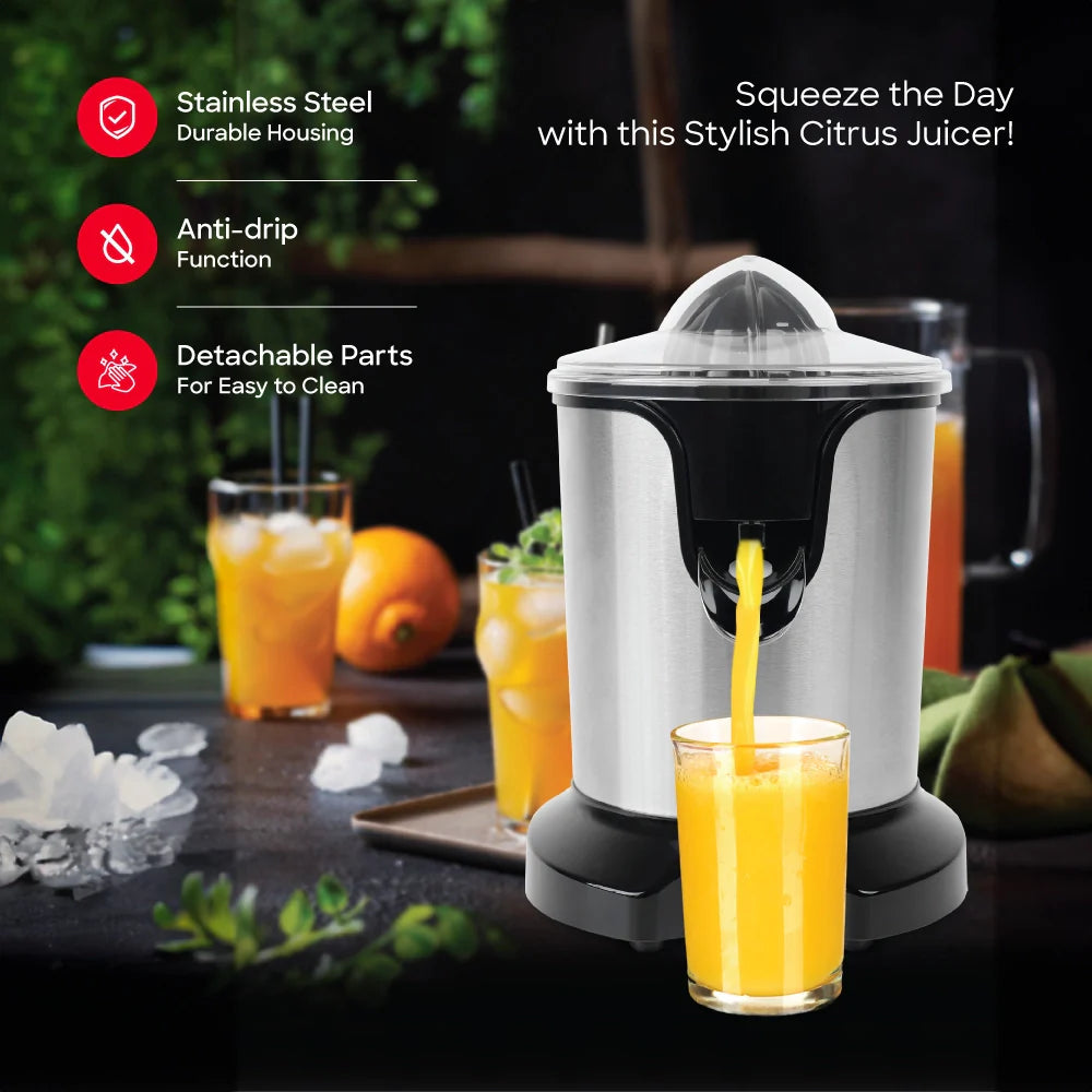 2 in 1 citrus juicer adjustable pulp filter stainless steel housing sanford 4