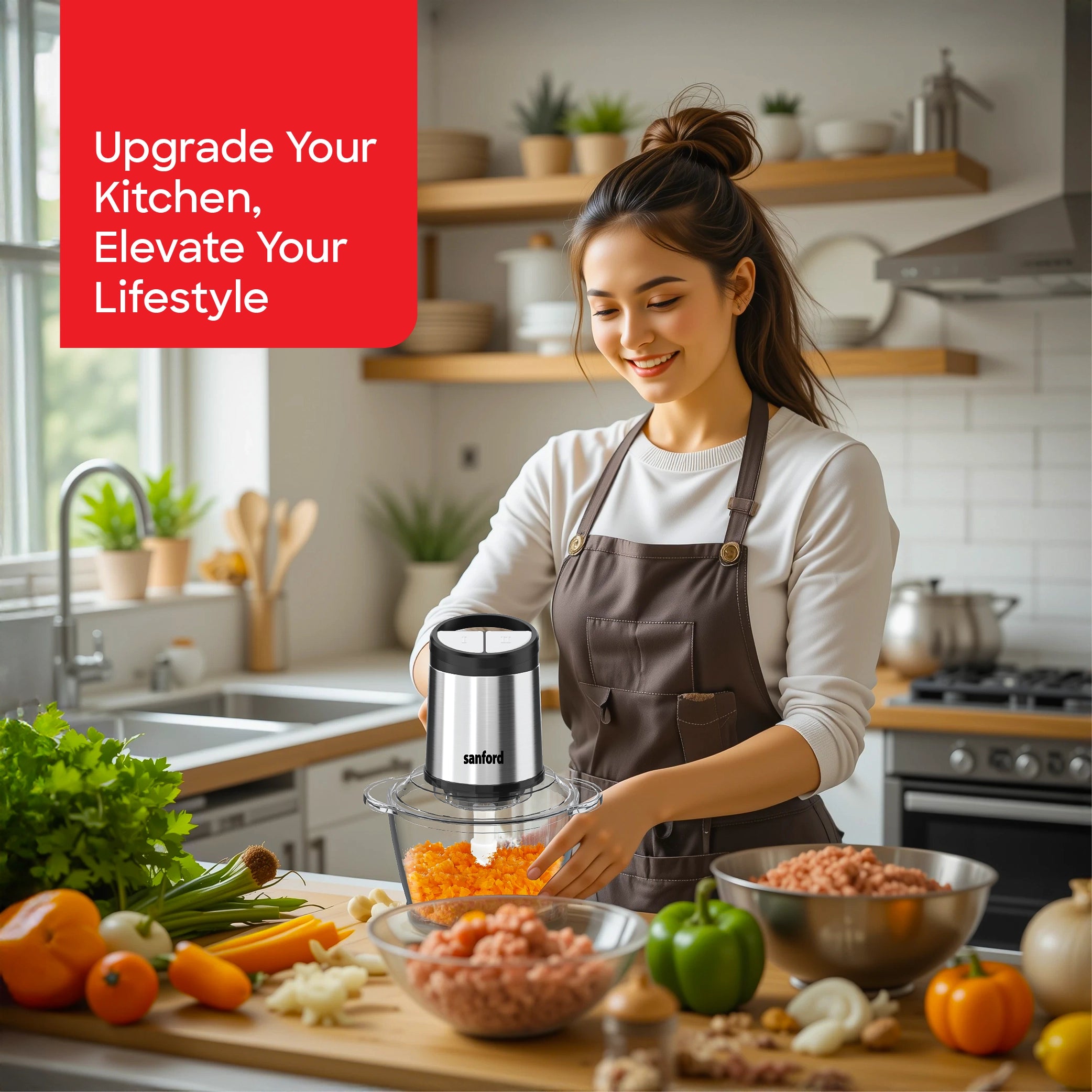 Sanford Food Chopper 1.2L with Glass Bowl & Dual-Speed Operation 500W - SF5581FC Sanford KSA