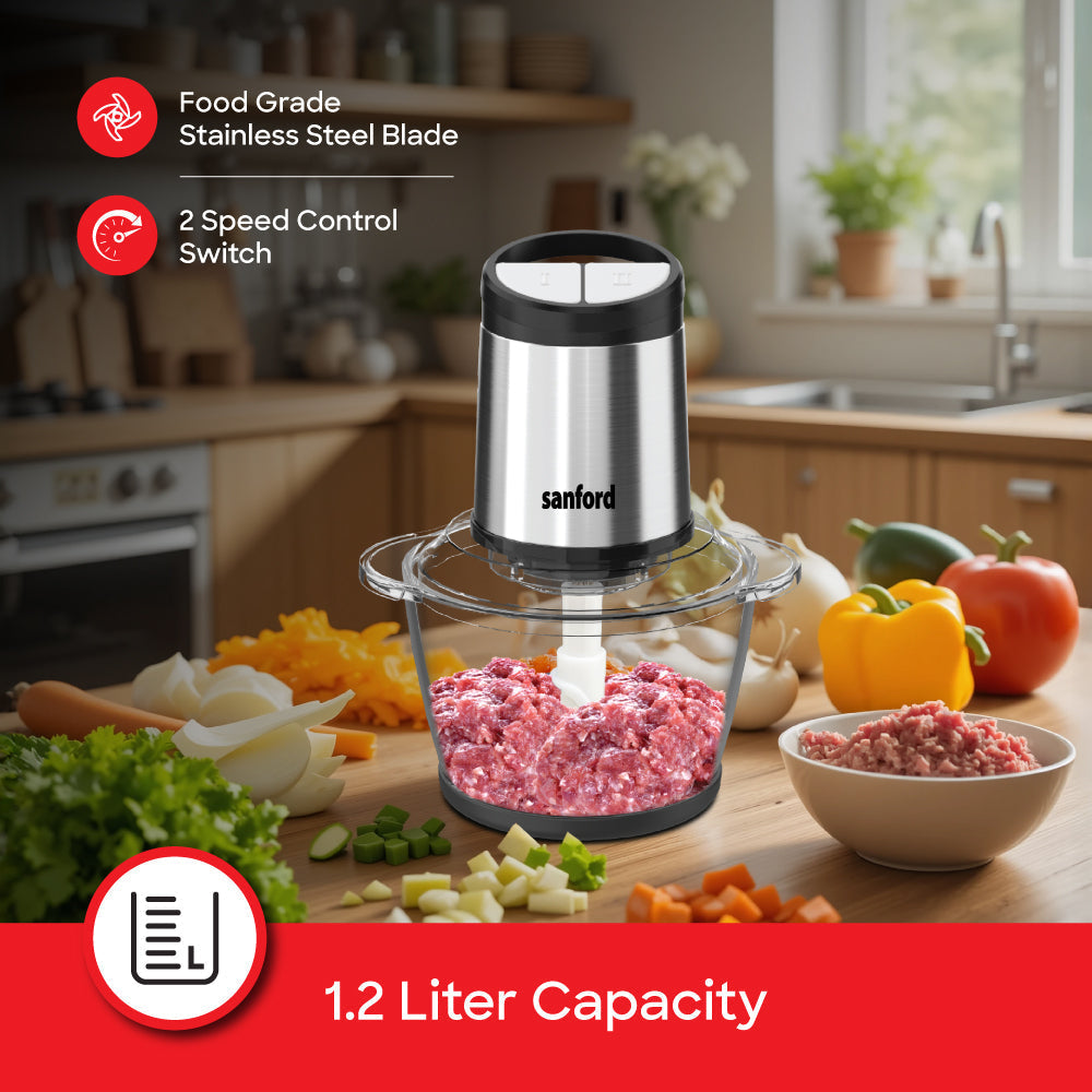 Sanford SF5581FC 1.2L food chopper glass bowl and blades