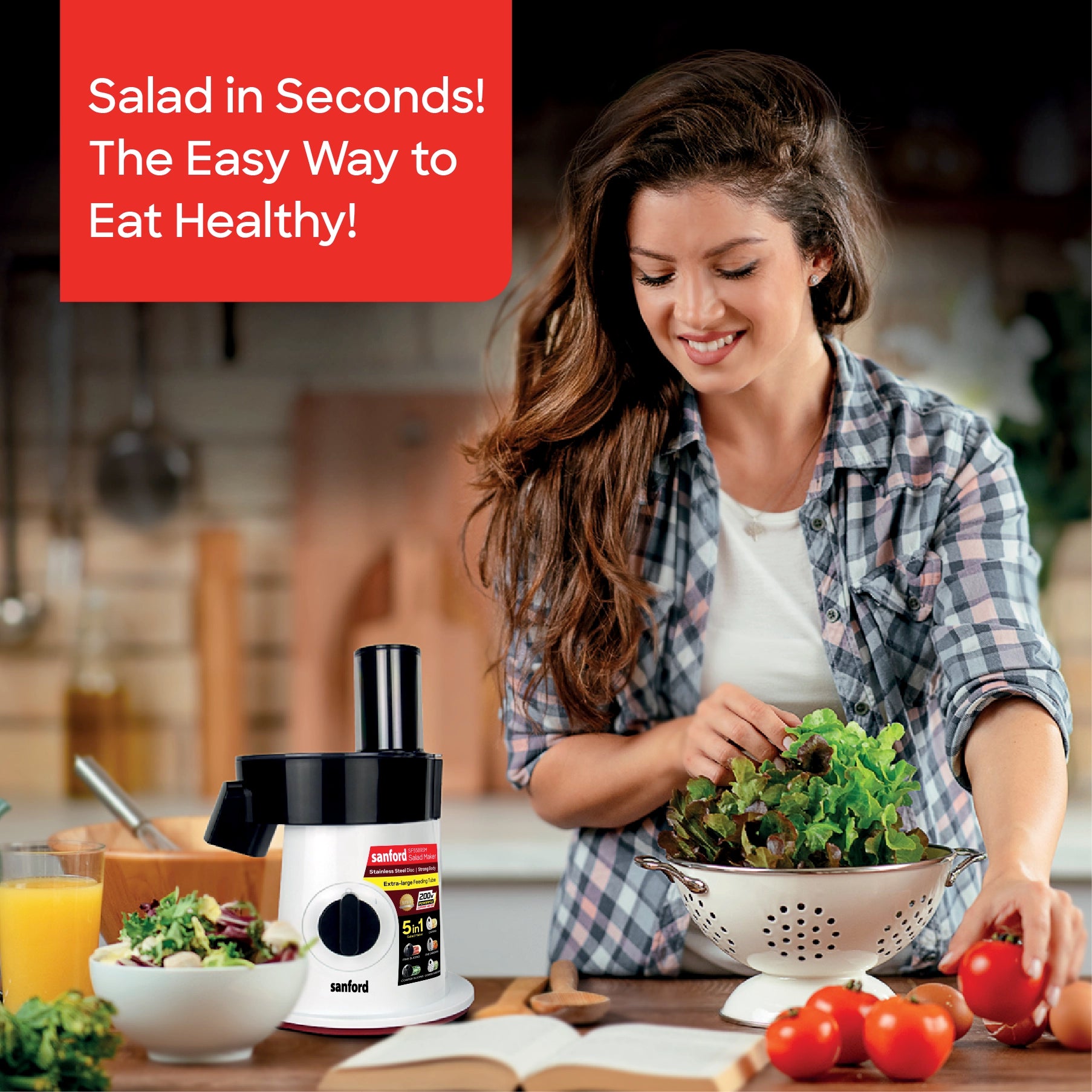 Sanford Salad Maker 5in1 200W with 5 Stainless Steel Discs - SF5589SM Sanford KSA