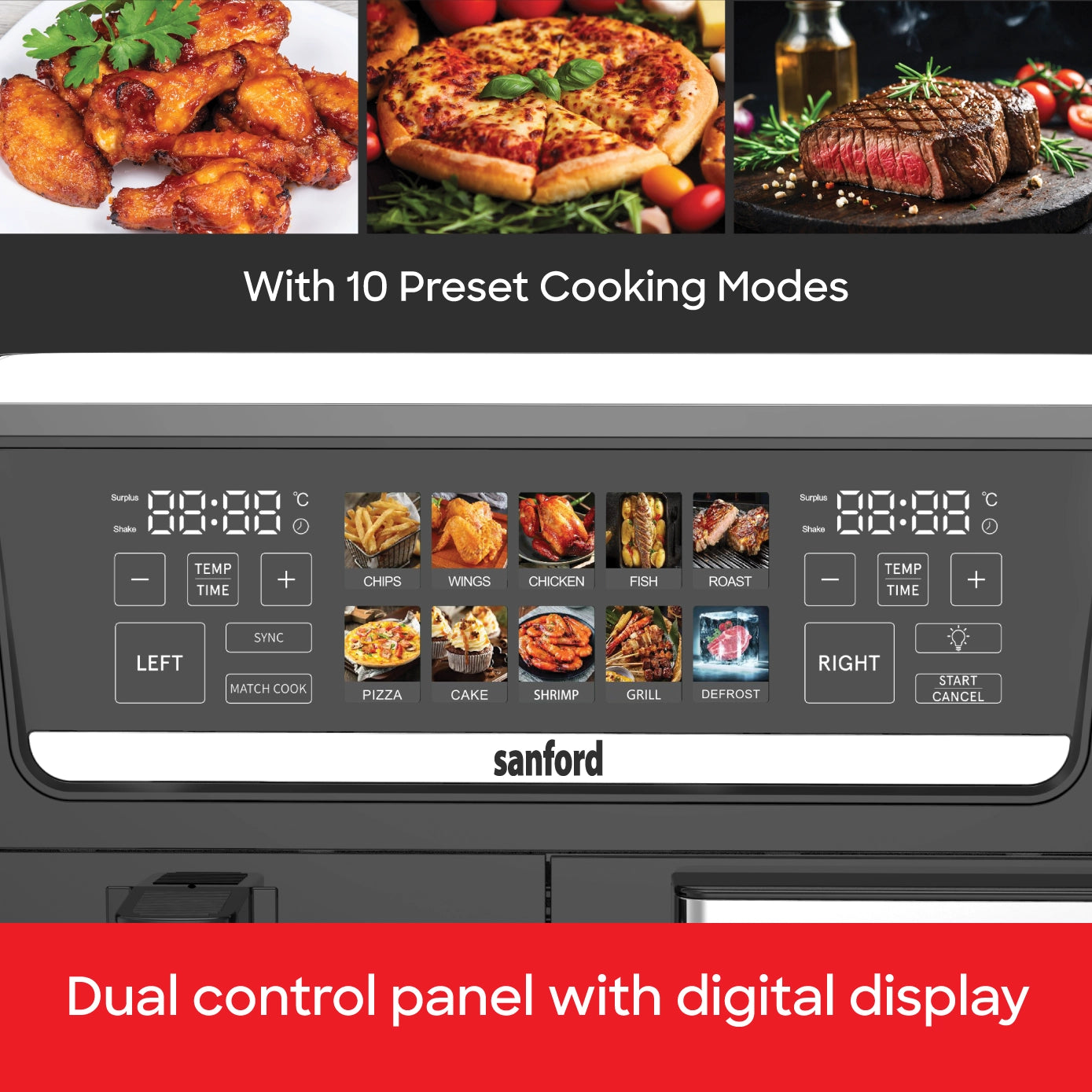 Sanford Air Fryer with Oven 5in1 14L 2800W Dual Control - SF5617EO Sanford KSA