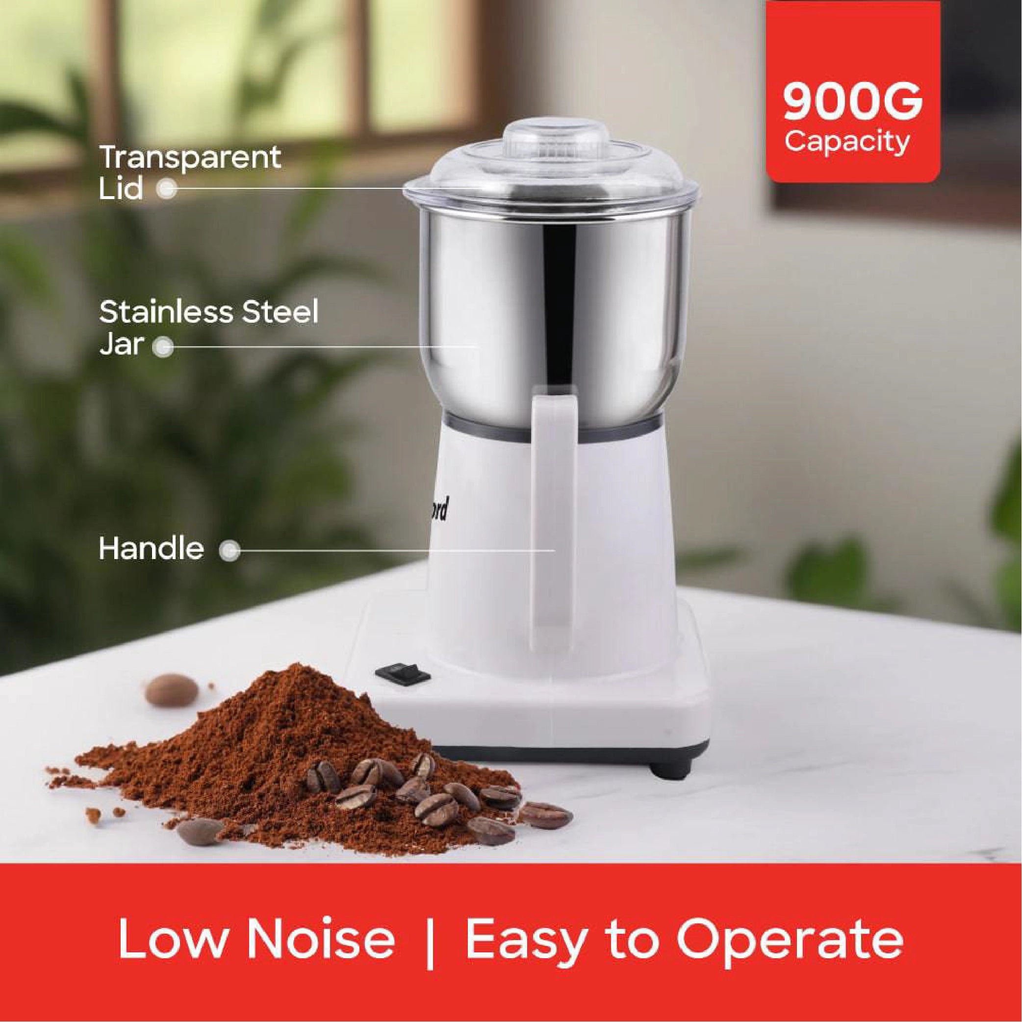 Sanford Coffee Grinder 350W with Copper Motor & 900g Stainless Steel Jar - SF5651CG Sanford KSA