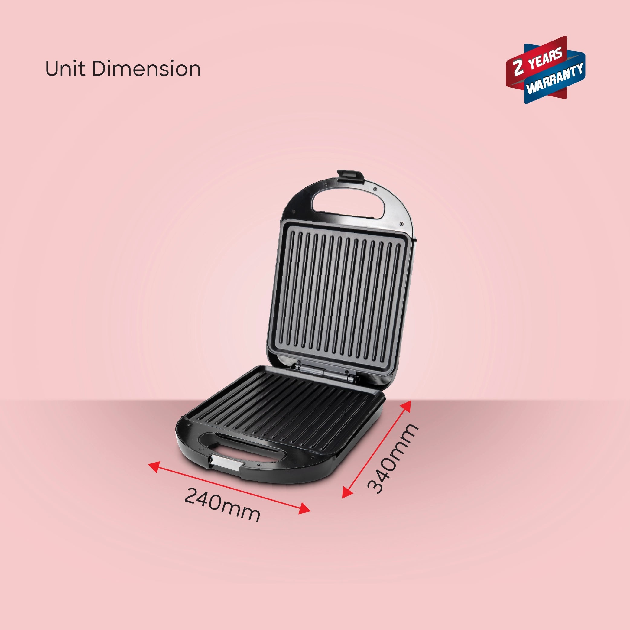 Sanford 1400W Electric Grill with Non-Stick Plate, Cool-Touch Handle & Keep Warm Function Sanford KSA