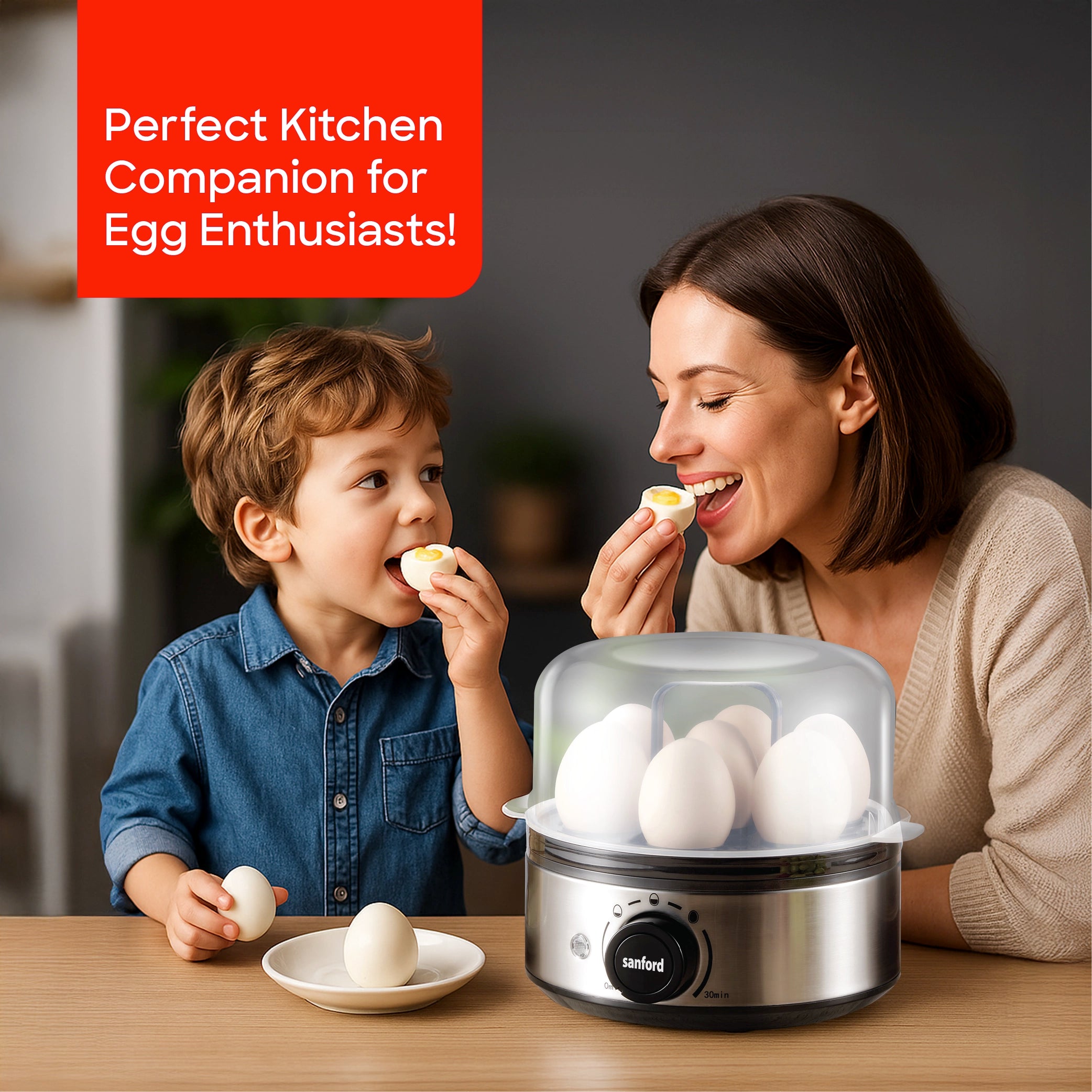 Sanford 7-Egg Electric Boiler 400W with Stainless Steel Heating Plate - SF5755FS