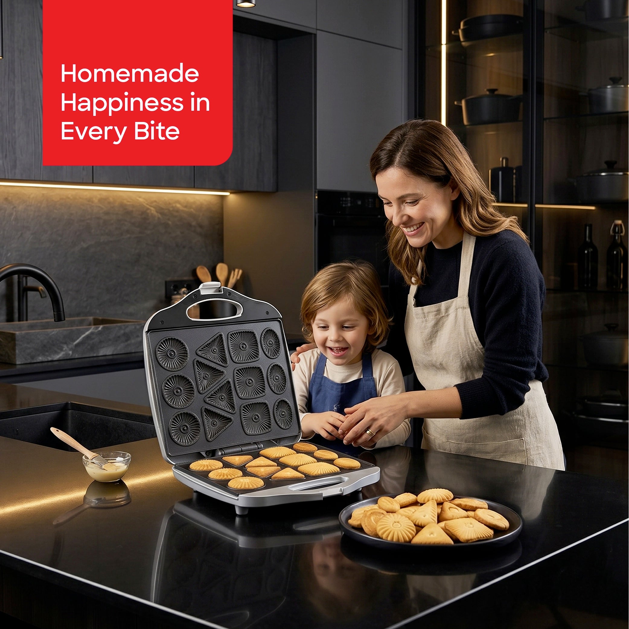 Sanford Biscuit and Cookie Maker Non-Stick Plate 4 Shapes 1400W - SF5778BM Sanford KSA