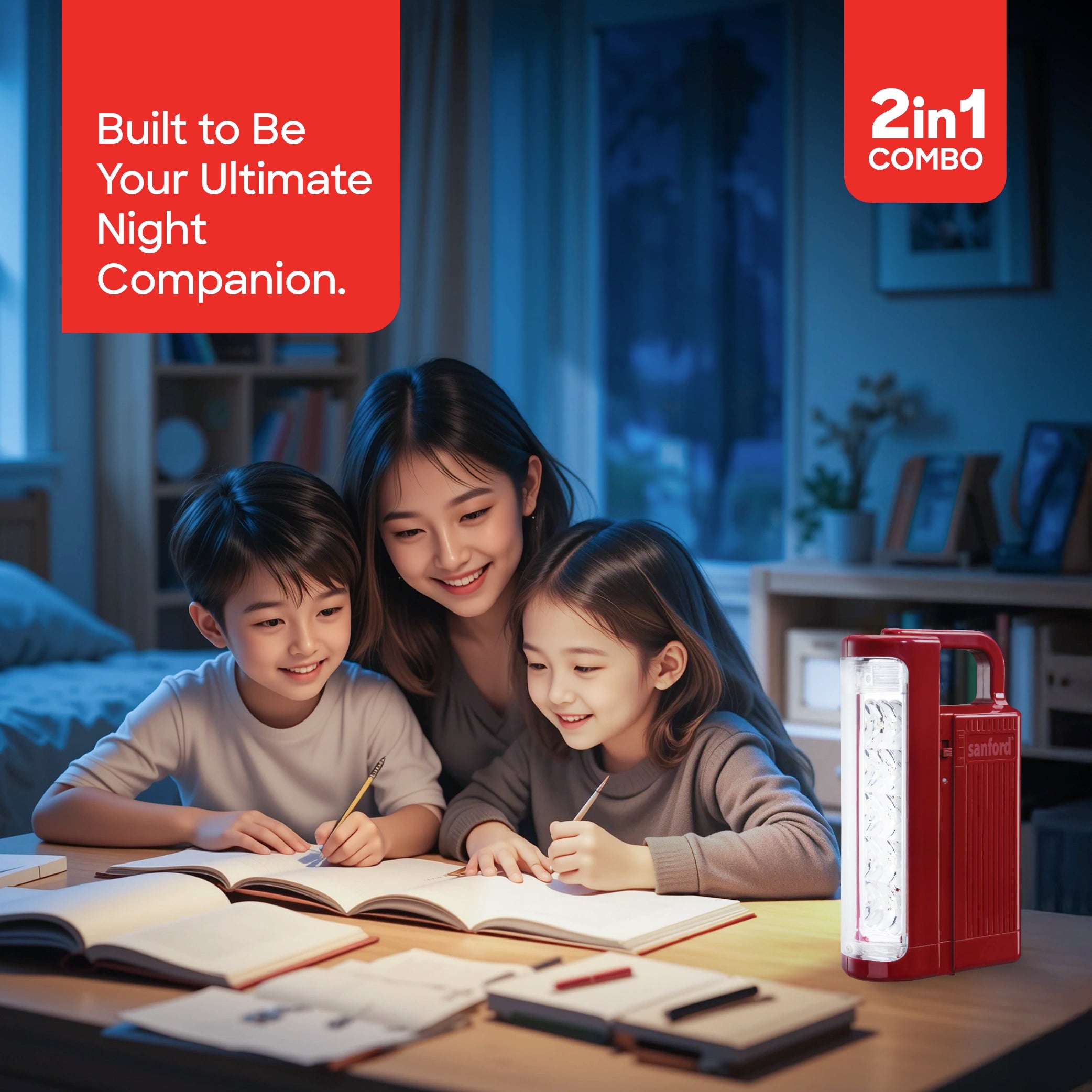 Sanford 2-in-1 Rechargeable Emergency Lantern & Torch Combo LED Lighting - SF5830SEC Sanford KSA