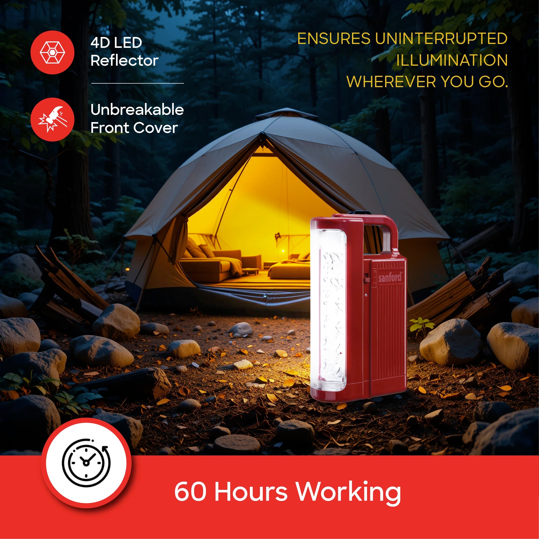 Sanford 2-in-1 Rechargeable Emergency Lantern & Torch Combo LED Lighting - SF5830SEC Sanford KSA