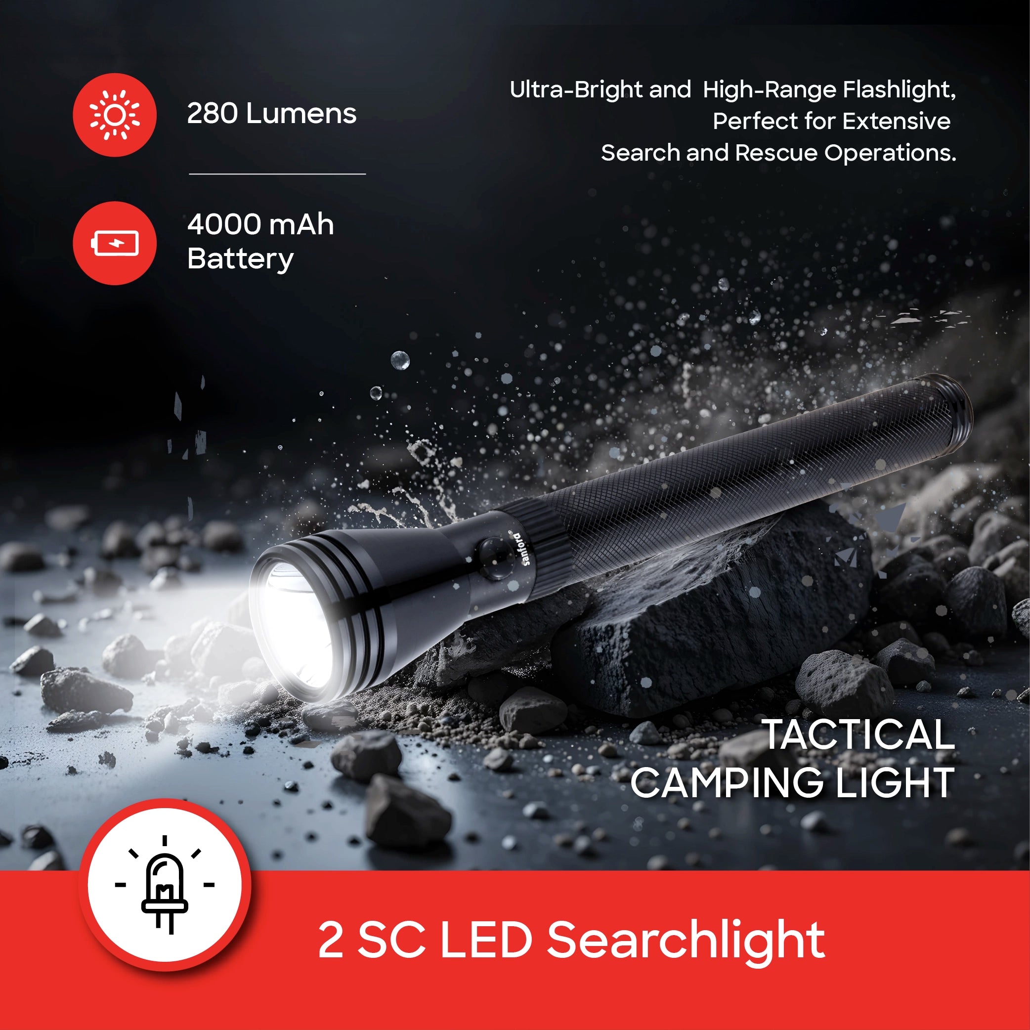 Sanford 2-in-1 Rechargeable Emergency Lantern & Torch Combo LED Lighting - SF5830SEC Sanford KSA