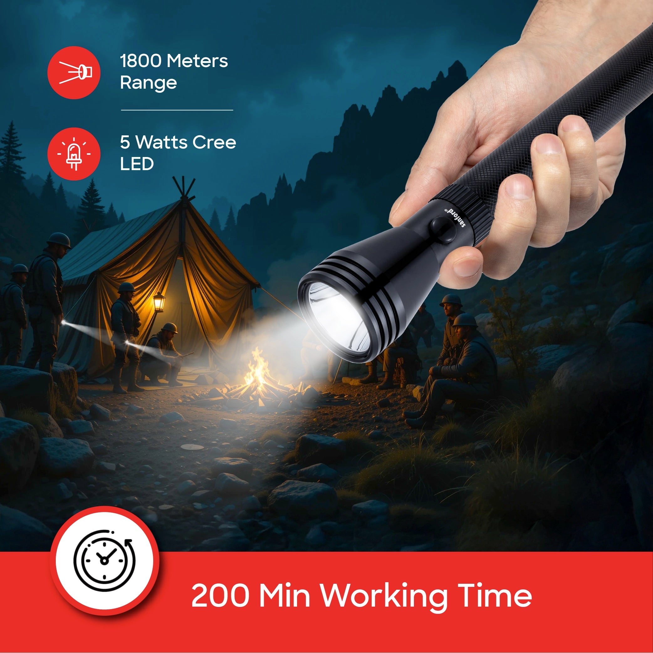 Sanford 2-in-1 Rechargeable Emergency Lantern & Torch Combo LED Lighting - SF5830SEC Sanford KSA